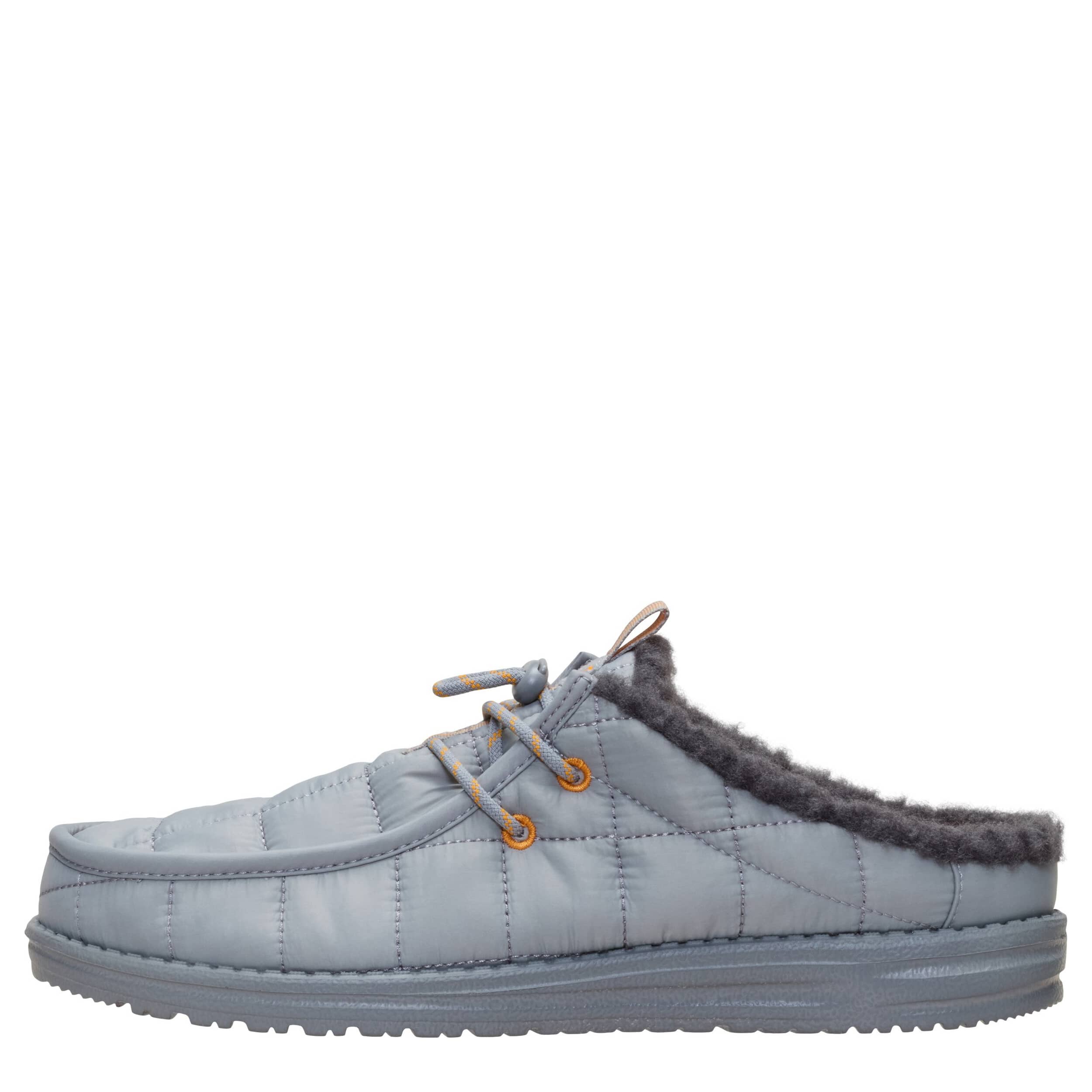 HEYDUDE-MENS WALLY SLIP CAMP NYLON SLIP ON SNEAKER-GREY & 