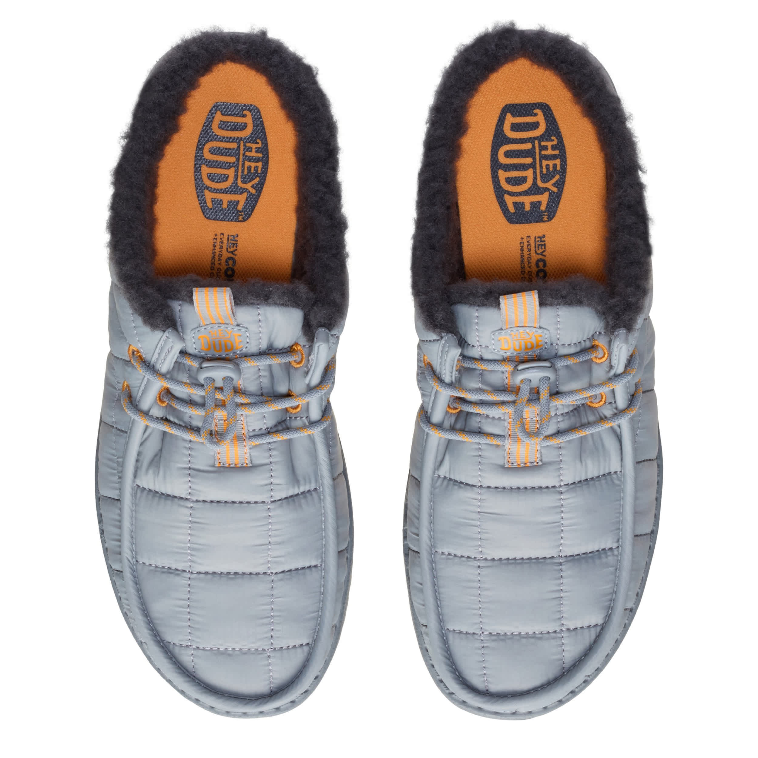 HEYDUDE-MENS WALLY SLIP CAMP NYLON SLIP ON SNEAKER-GREY & 