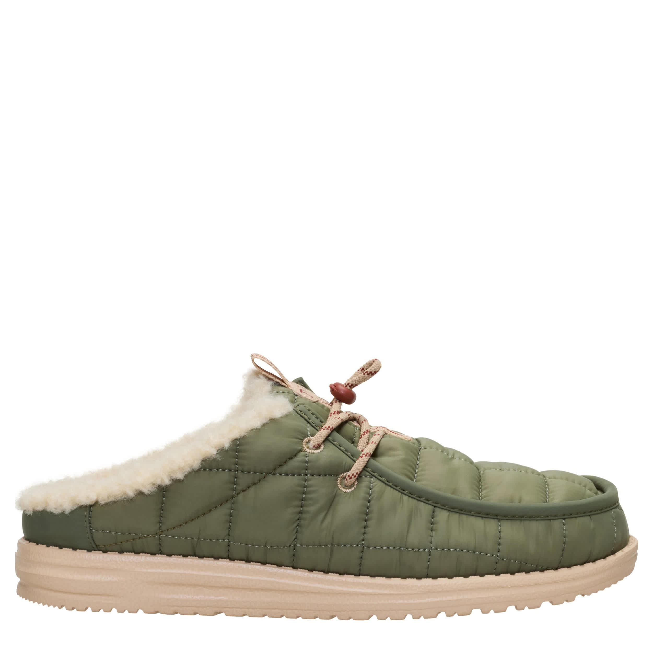 HEYDUDE-MENS WALLY SLIP CAMP NYLON SLIP ON SNEAKER-GREEN & 