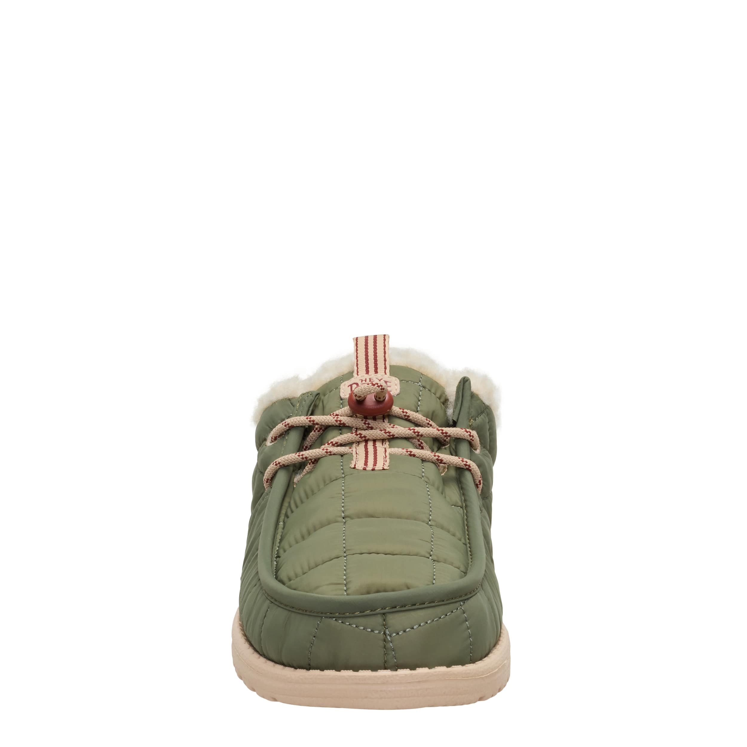 HEYDUDE-MENS WALLY SLIP CAMP NYLON SLIP ON SNEAKER-GREEN & 