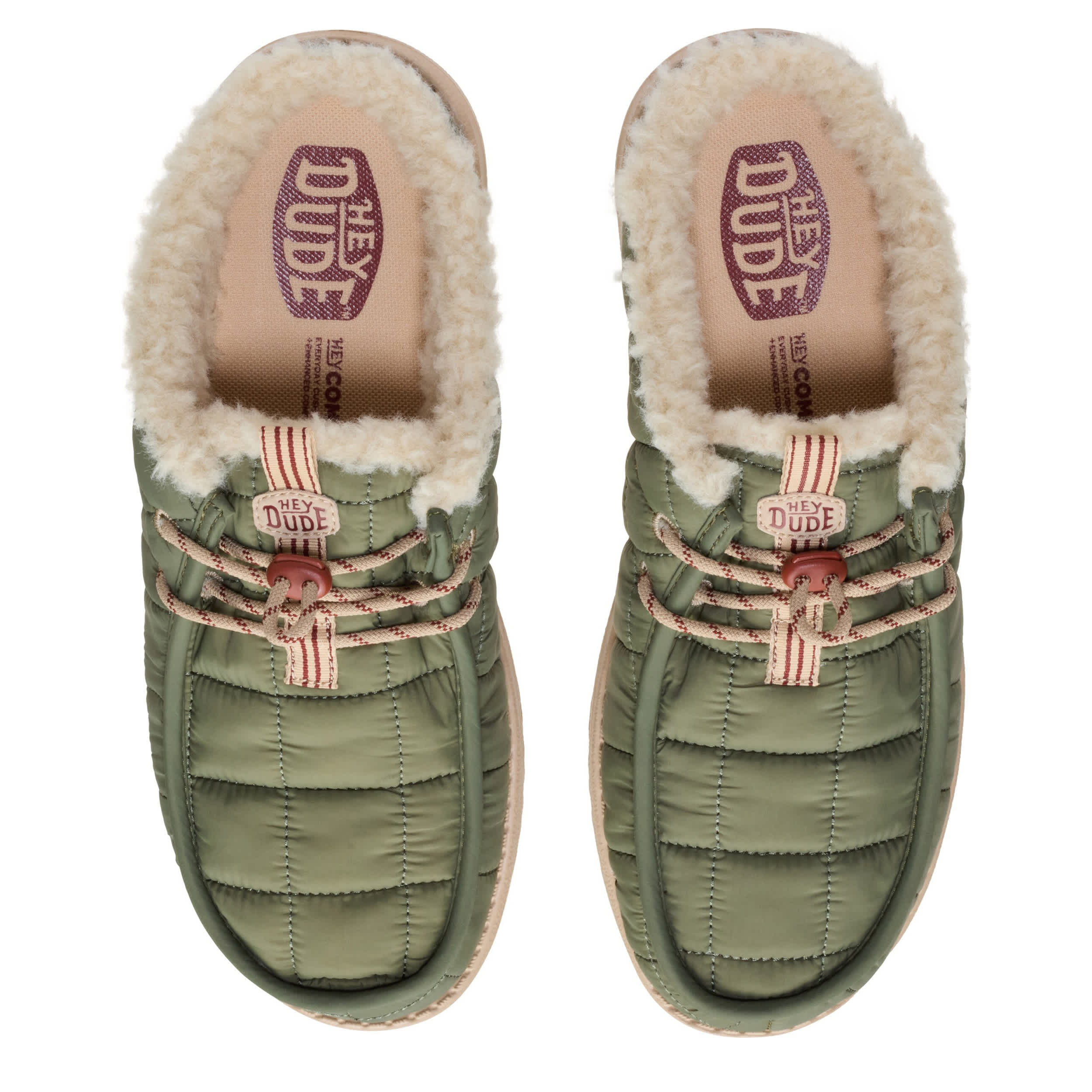 HEYDUDE-MENS WALLY SLIP CAMP NYLON SLIP ON SNEAKER-GREEN & 