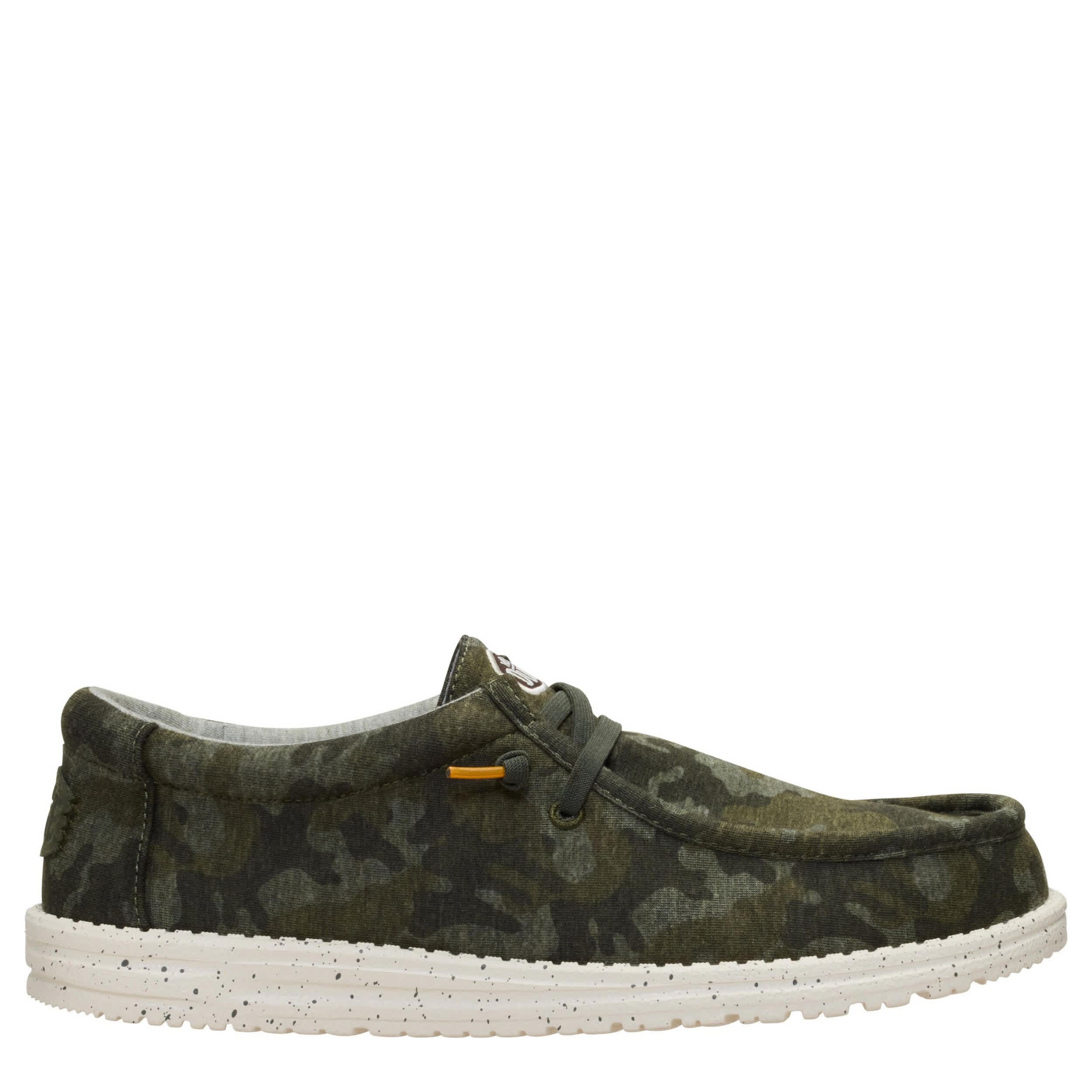 HEYDUDE-MENS WALLY STRETCH JERSEY SLIP ON SNEAKER-GREEN & 