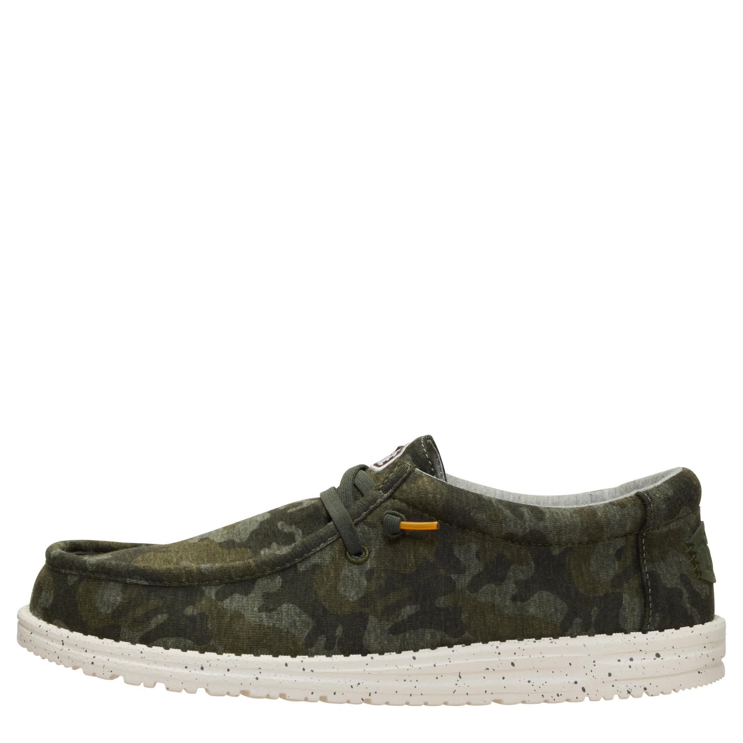 HEYDUDE-MENS WALLY STRETCH JERSEY SLIP ON SNEAKER-GREEN & 