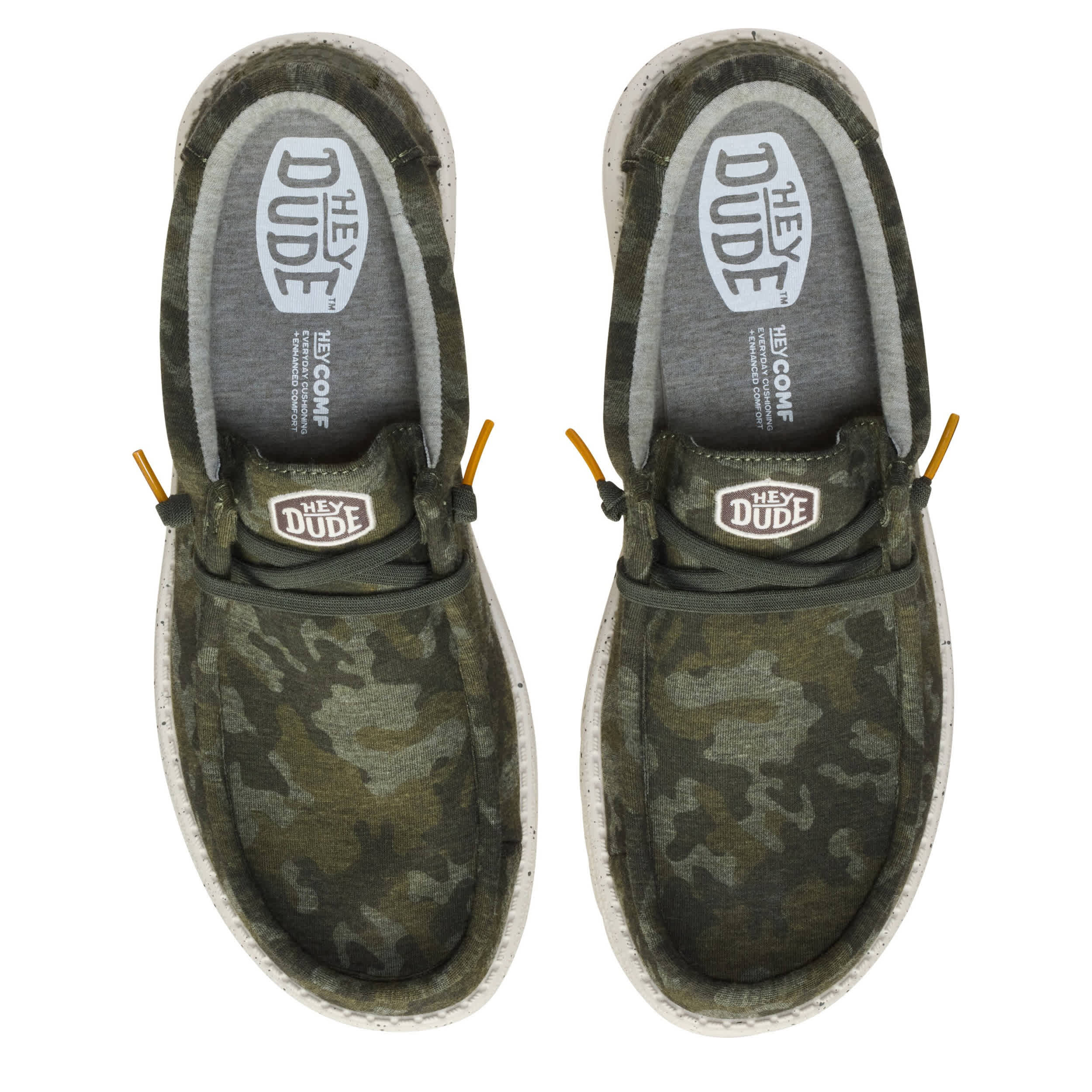 HEYDUDE-MENS WALLY STRETCH JERSEY SLIP ON SNEAKER-GREEN & 