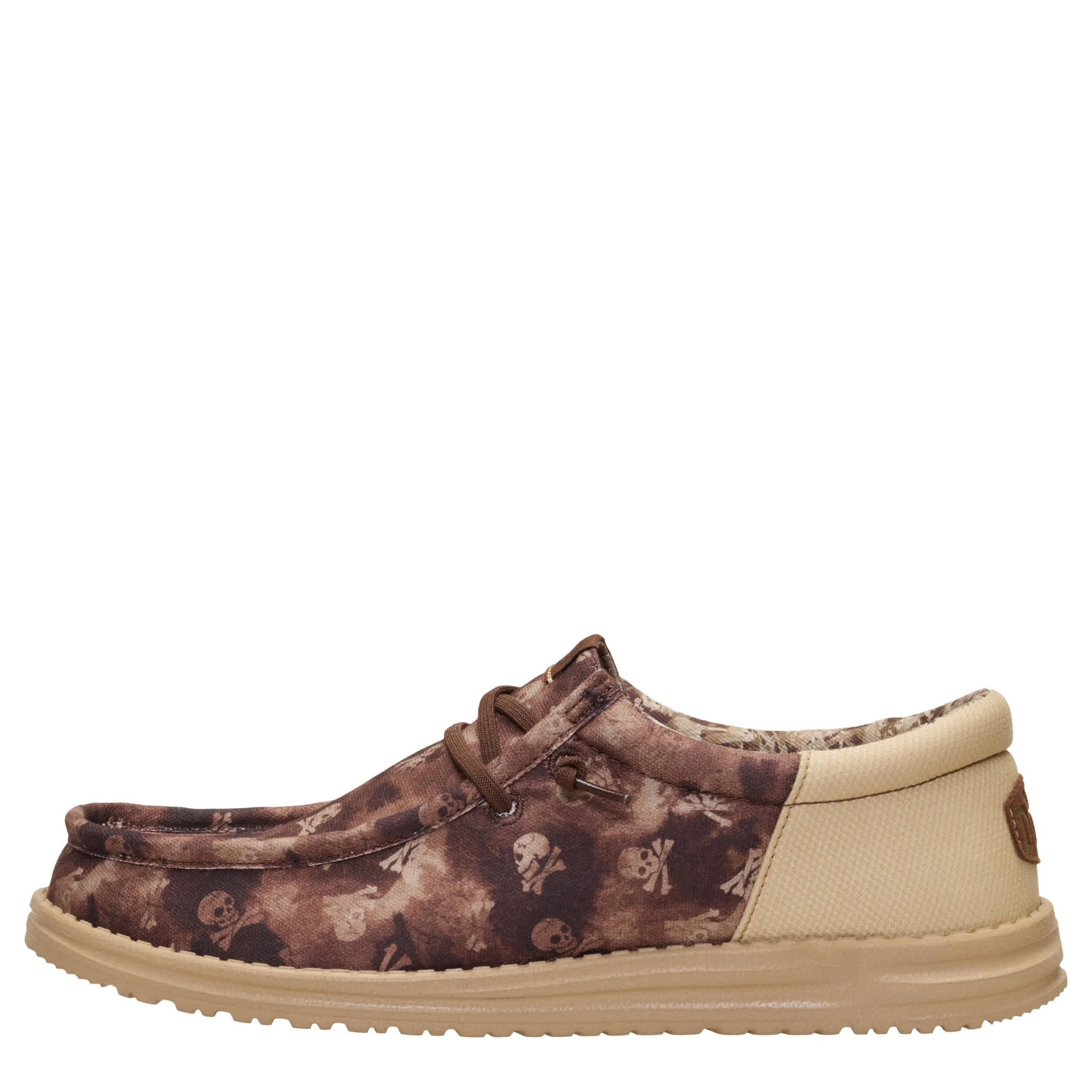HEYDUDE-MENS WALLY SLIP ON SNEAKER-BROWN & 
