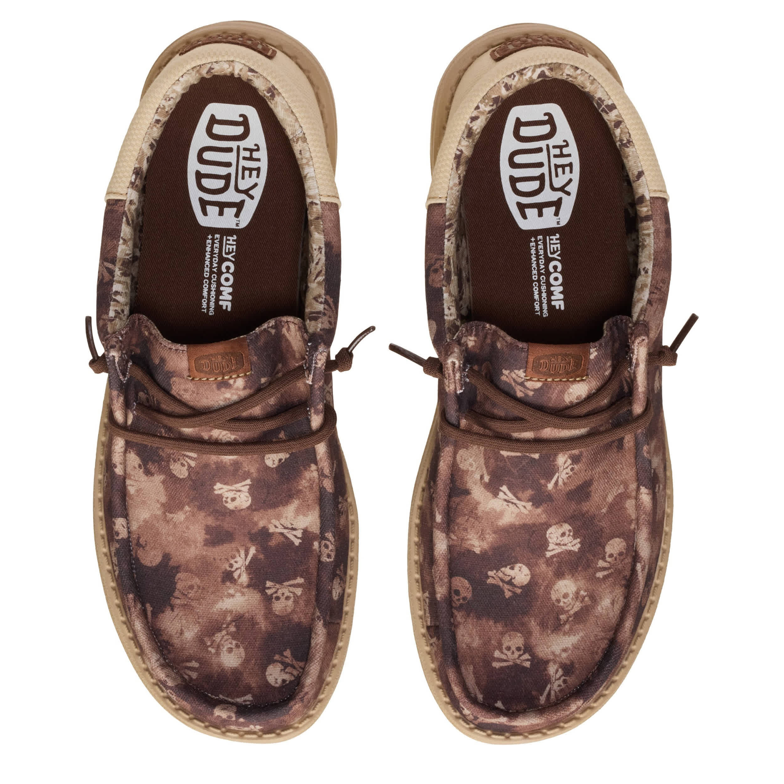 HEYDUDE-MENS WALLY SLIP ON SNEAKER-BROWN & 