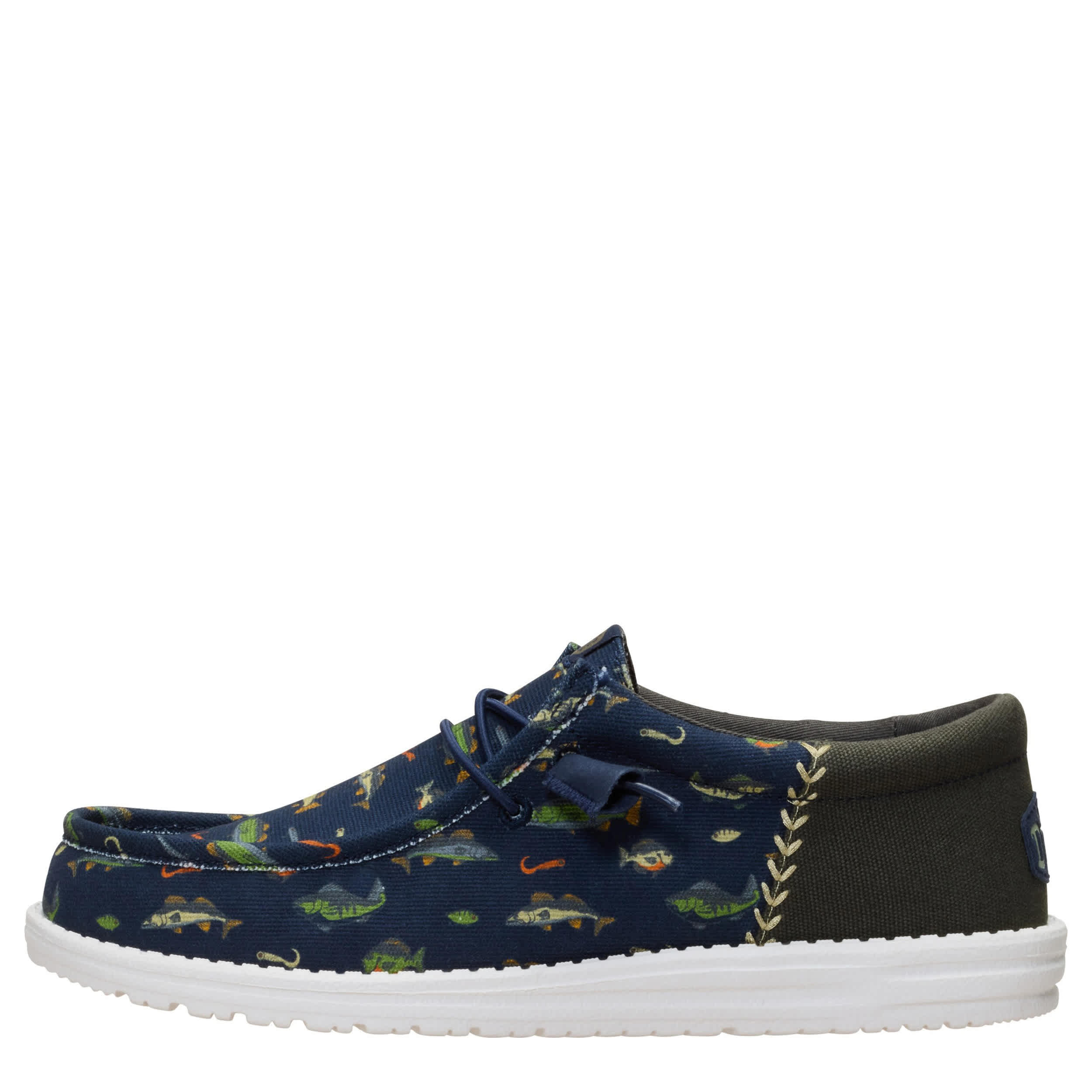 HEYDUDE-MENS WALLY SLIP ON SNEAKER-BLUE & 
