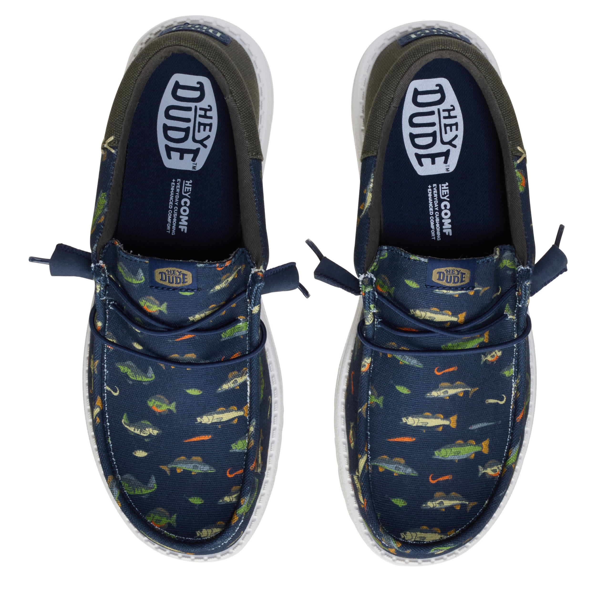 HEYDUDE-MENS WALLY SLIP ON SNEAKER-BLUE & 