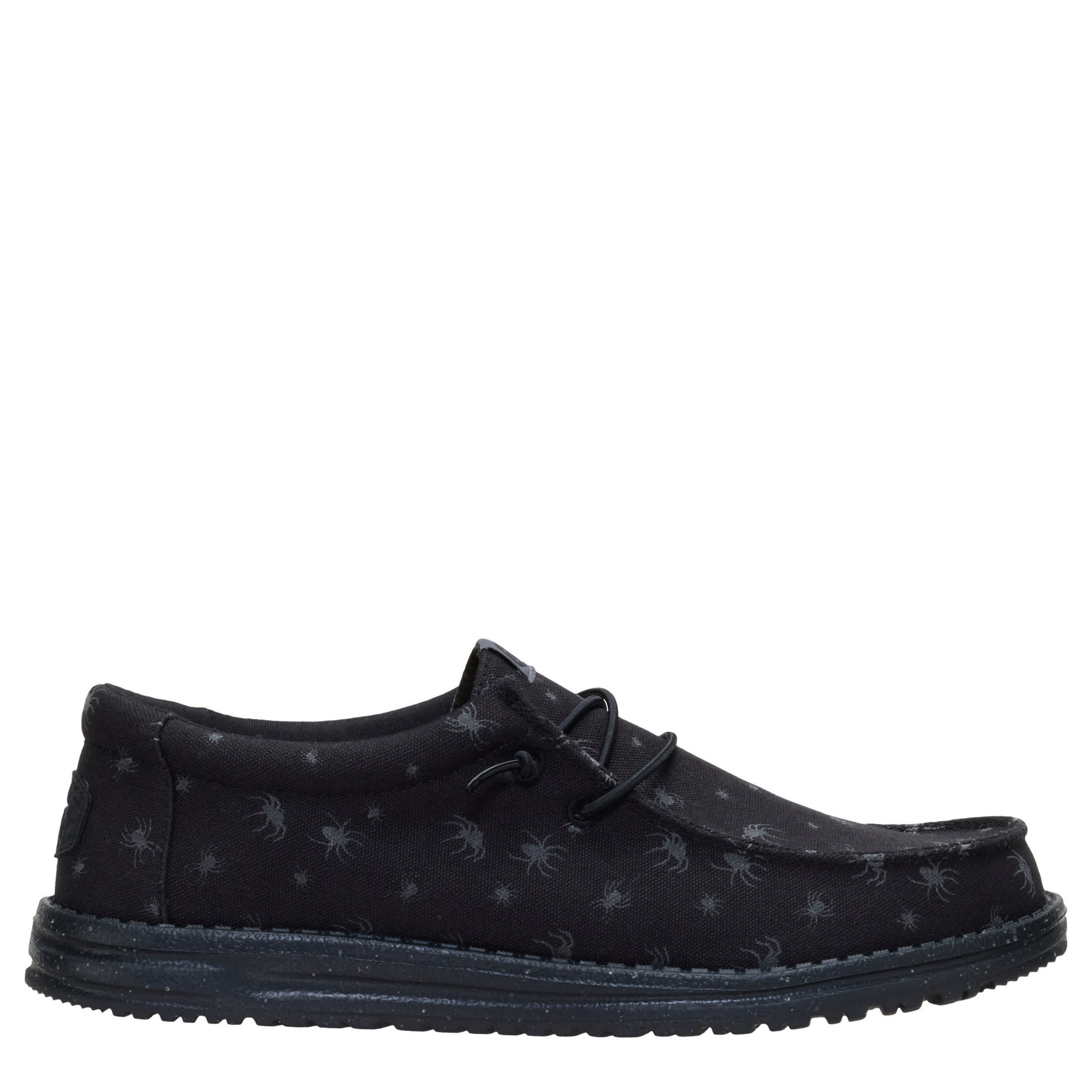 HEYDUDE-MENS WALLY SLIP ON SNEAKER-BLACK & 
