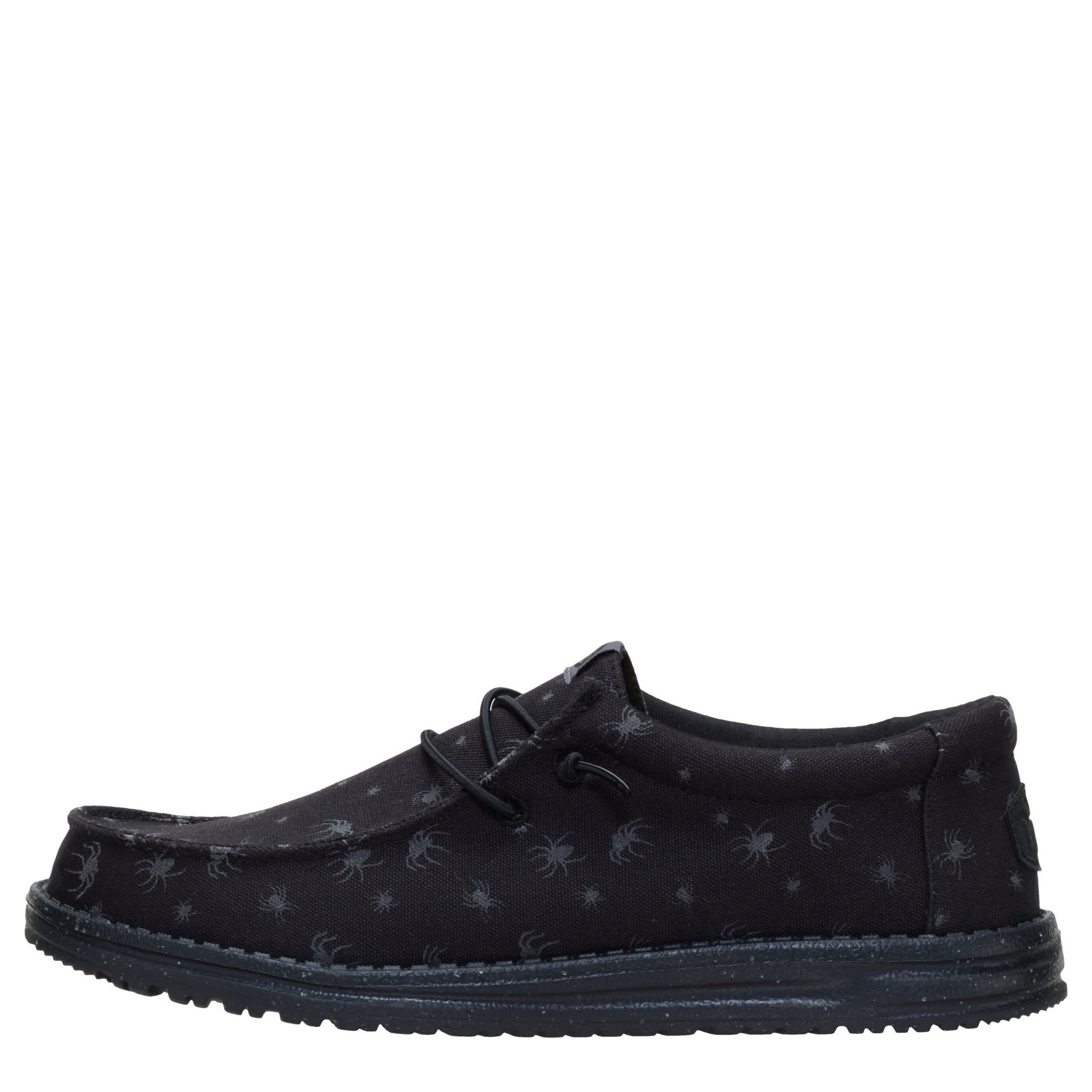 HEYDUDE-MENS WALLY SLIP ON SNEAKER-BLACK & 