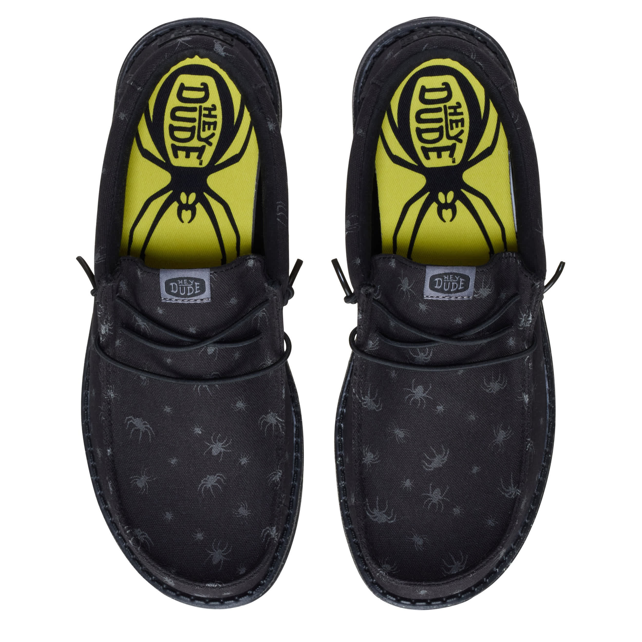 HEYDUDE-MENS WALLY SLIP ON SNEAKER-BLACK & 
