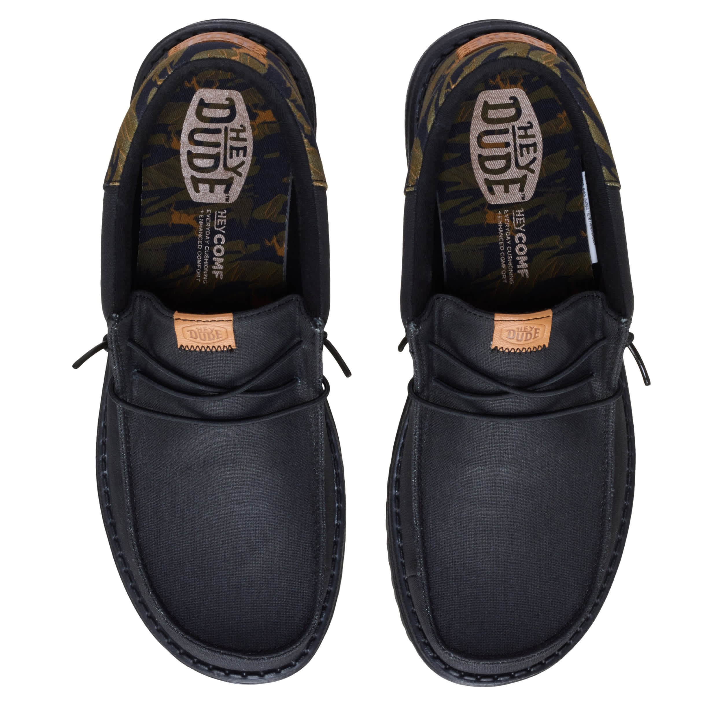 HEYDUDE-MENS WALLY SLIP ON SNEAKER-BLACK & 