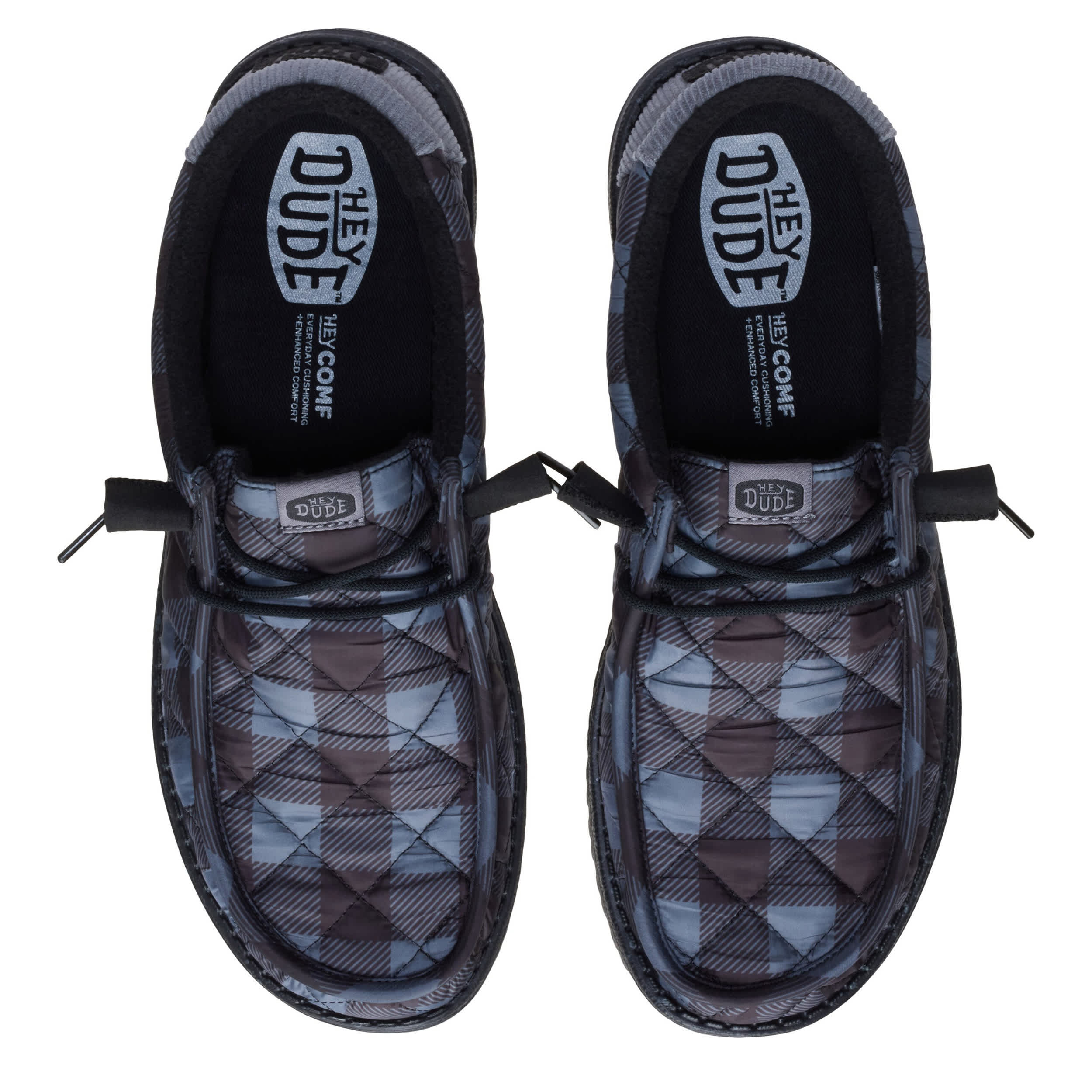 HEYDUDE-MENS WALLY SLIP ON SNEAKER-GREY & 