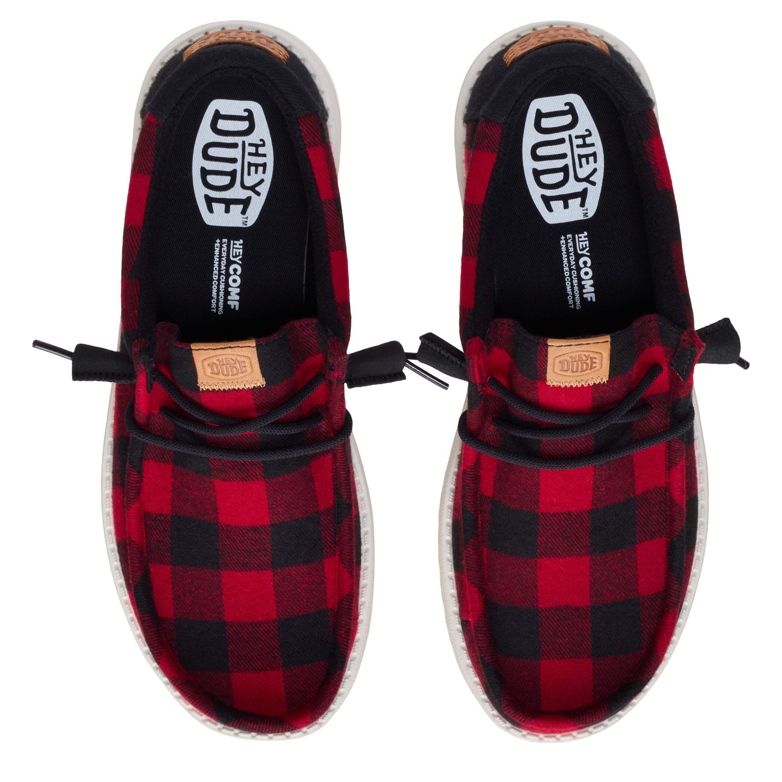 HEYDUDE-MENS WALLY SLIP ON SNEAKER-RED & 
