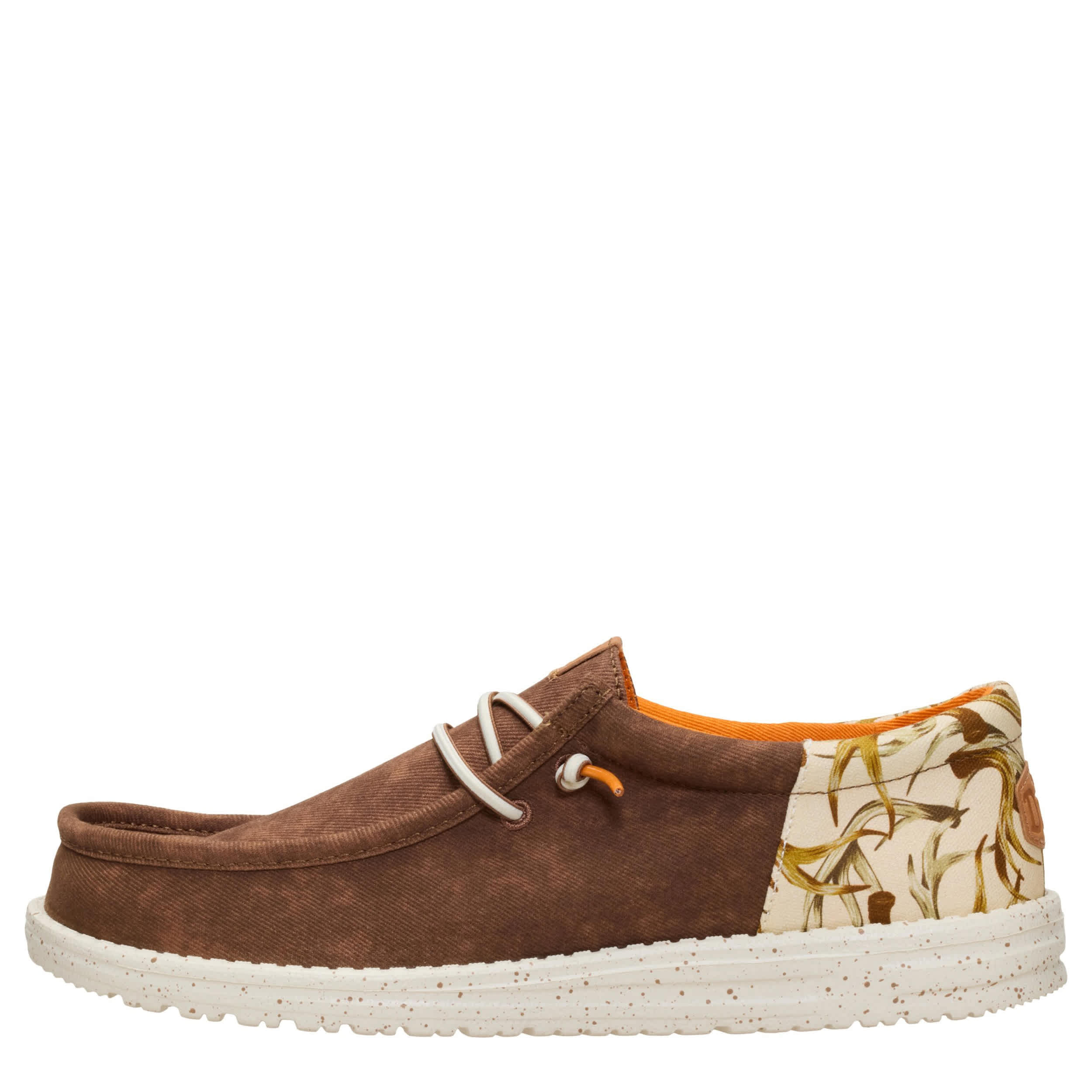 HEYDUDE-MENS WALLY SLIP ON SNEAKER-BROWN & 