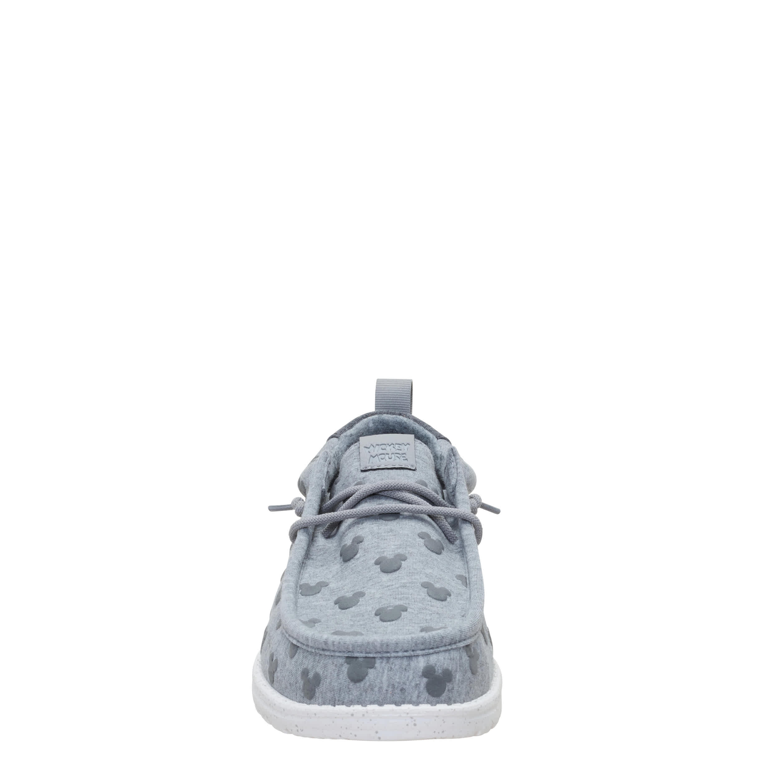 HEYDUDE-MENS WALLY MICKEY JERSEY SLIP ON SNEAKER-GREY & 