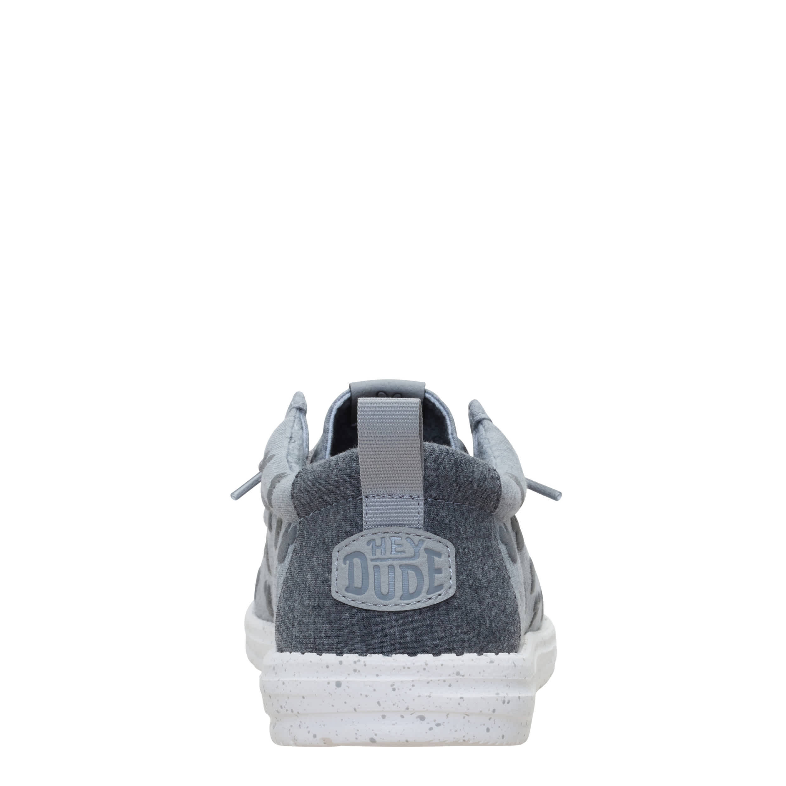 HEYDUDE-MENS WALLY MICKEY JERSEY SLIP ON SNEAKER-GREY & 