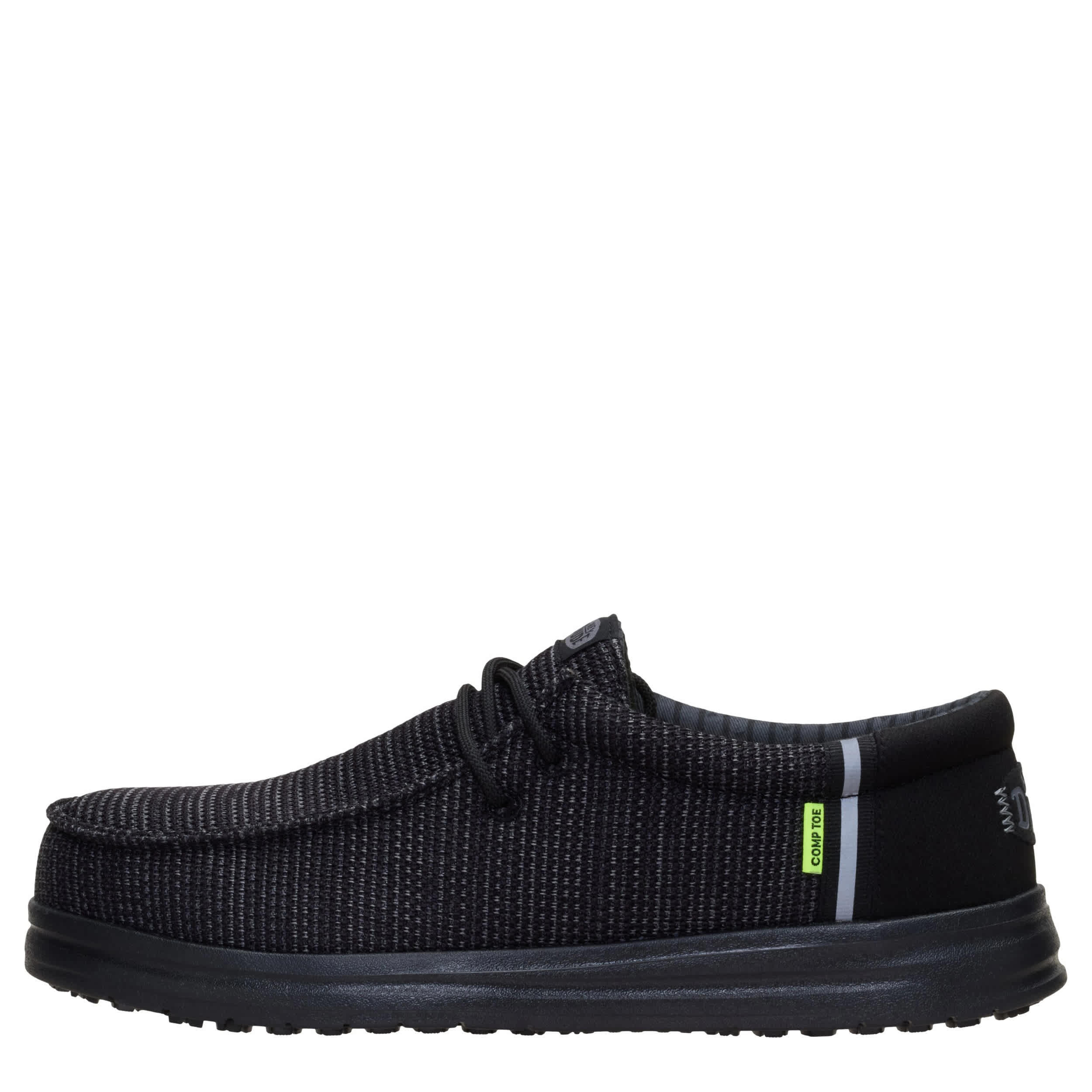 HEYDUDE-MENS WALLY WORK CT SHOE-BLACK & 