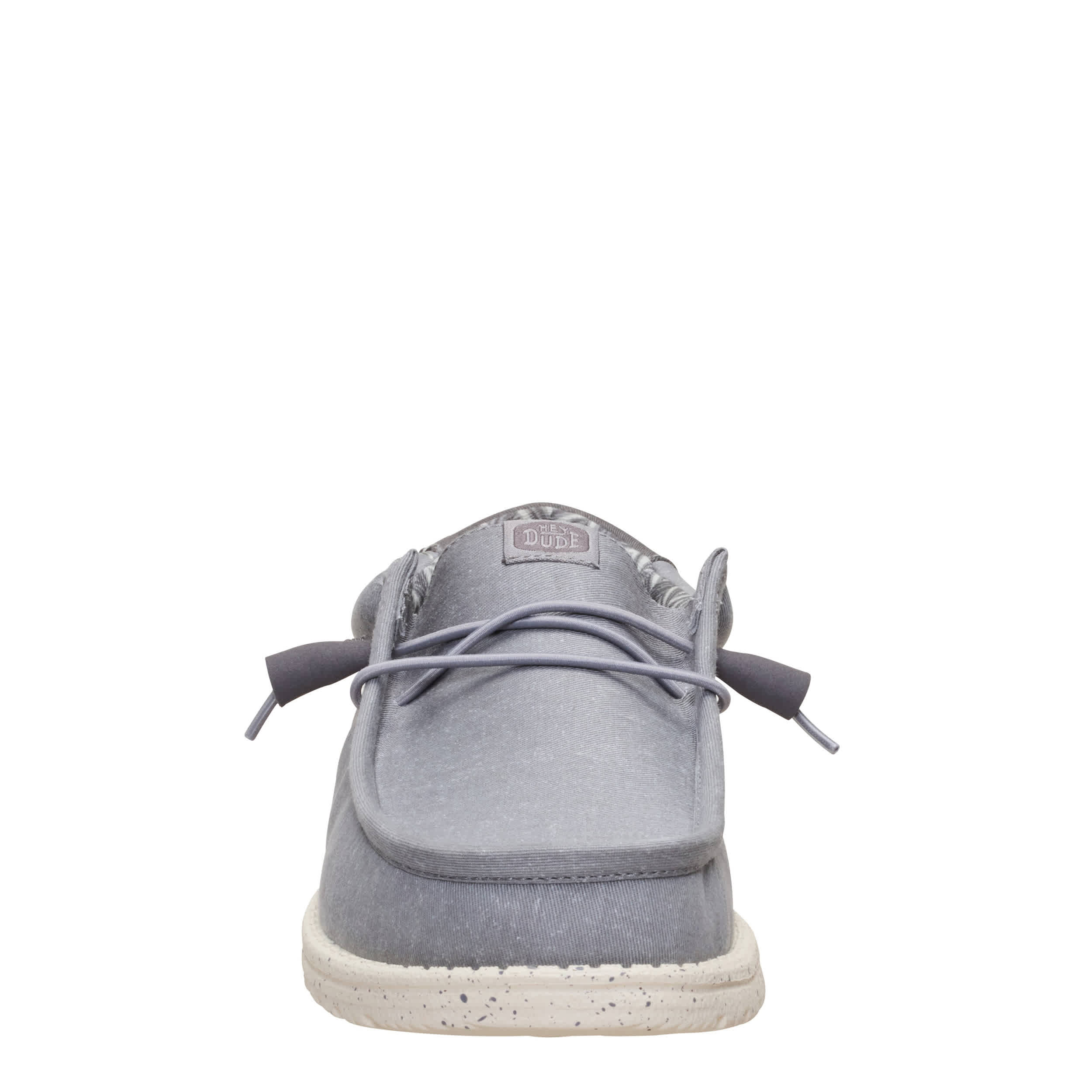 HEYDUDE-MENS WALLY STRETCH CANVAS SLIP ON SNEAKER-GREY & 