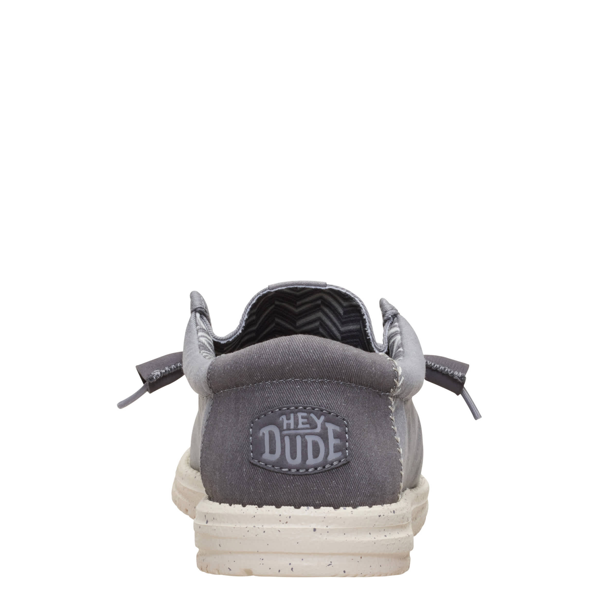 HEYDUDE-MENS WALLY STRETCH CANVAS SLIP ON SNEAKER-GREY & 