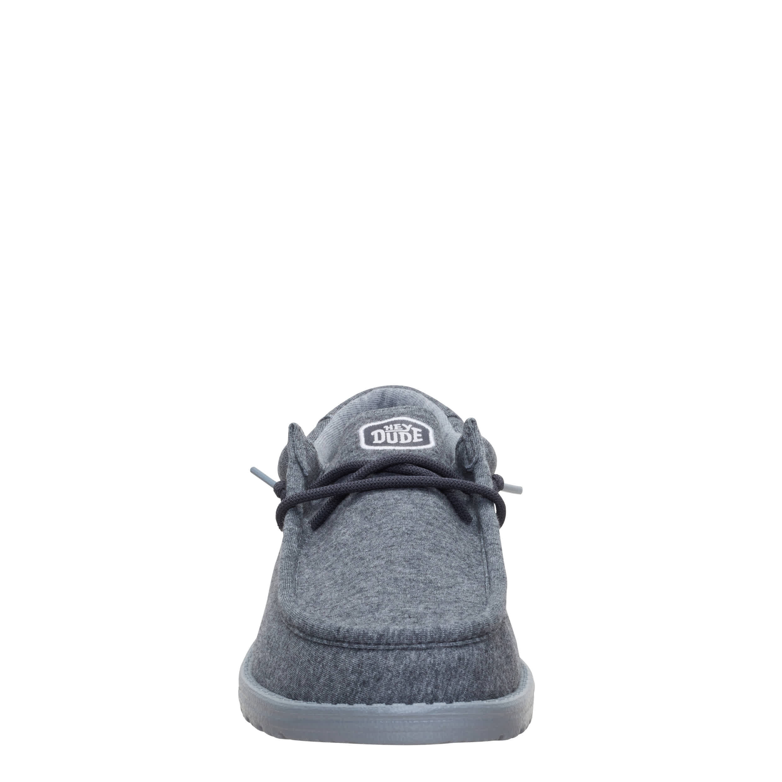 HEYDUDE-MENS WALLY STRETCH JERSEY SLIP ON SNEAKER-GREY & 
