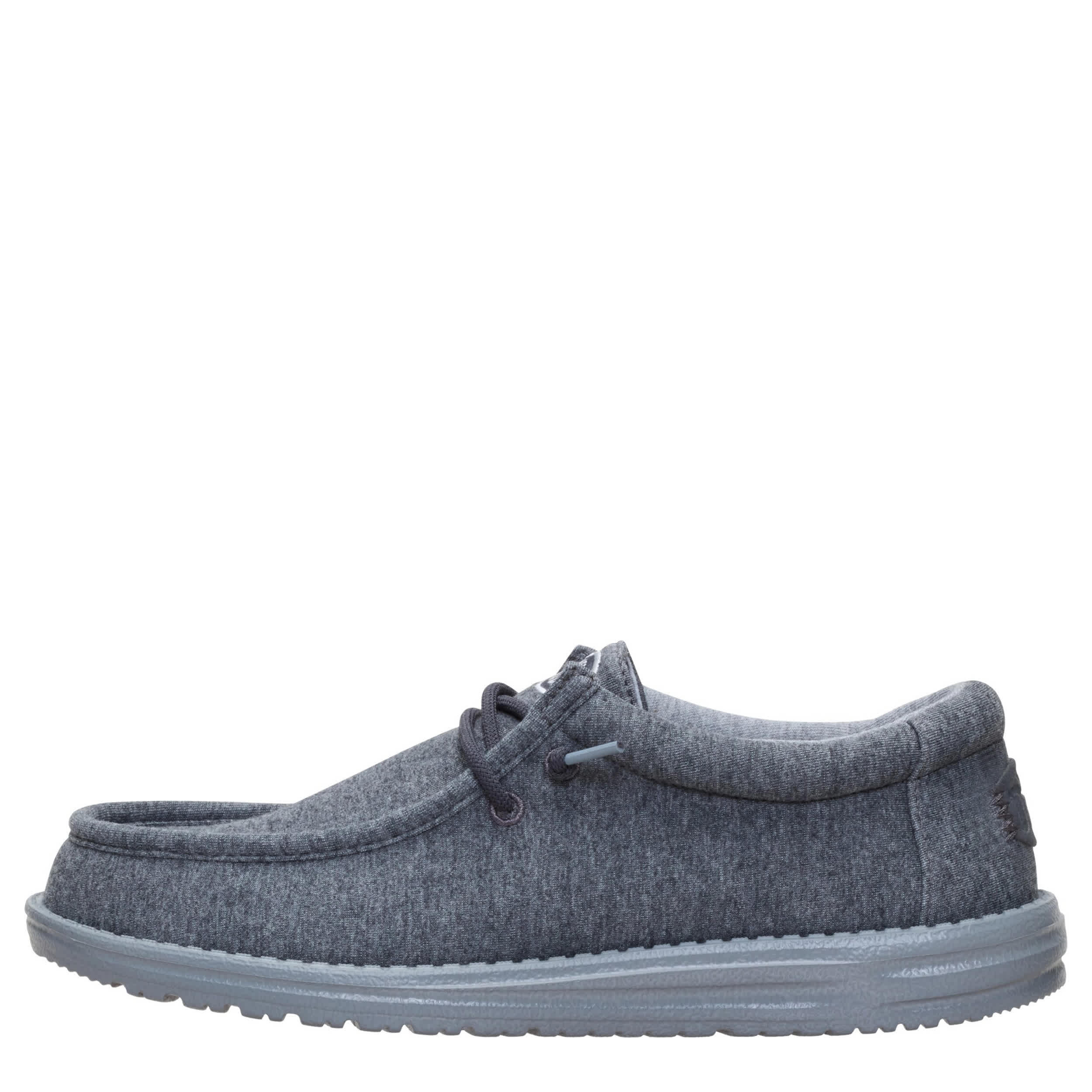HEYDUDE-MENS WALLY STRETCH JERSEY SLIP ON SNEAKER-GREY & 