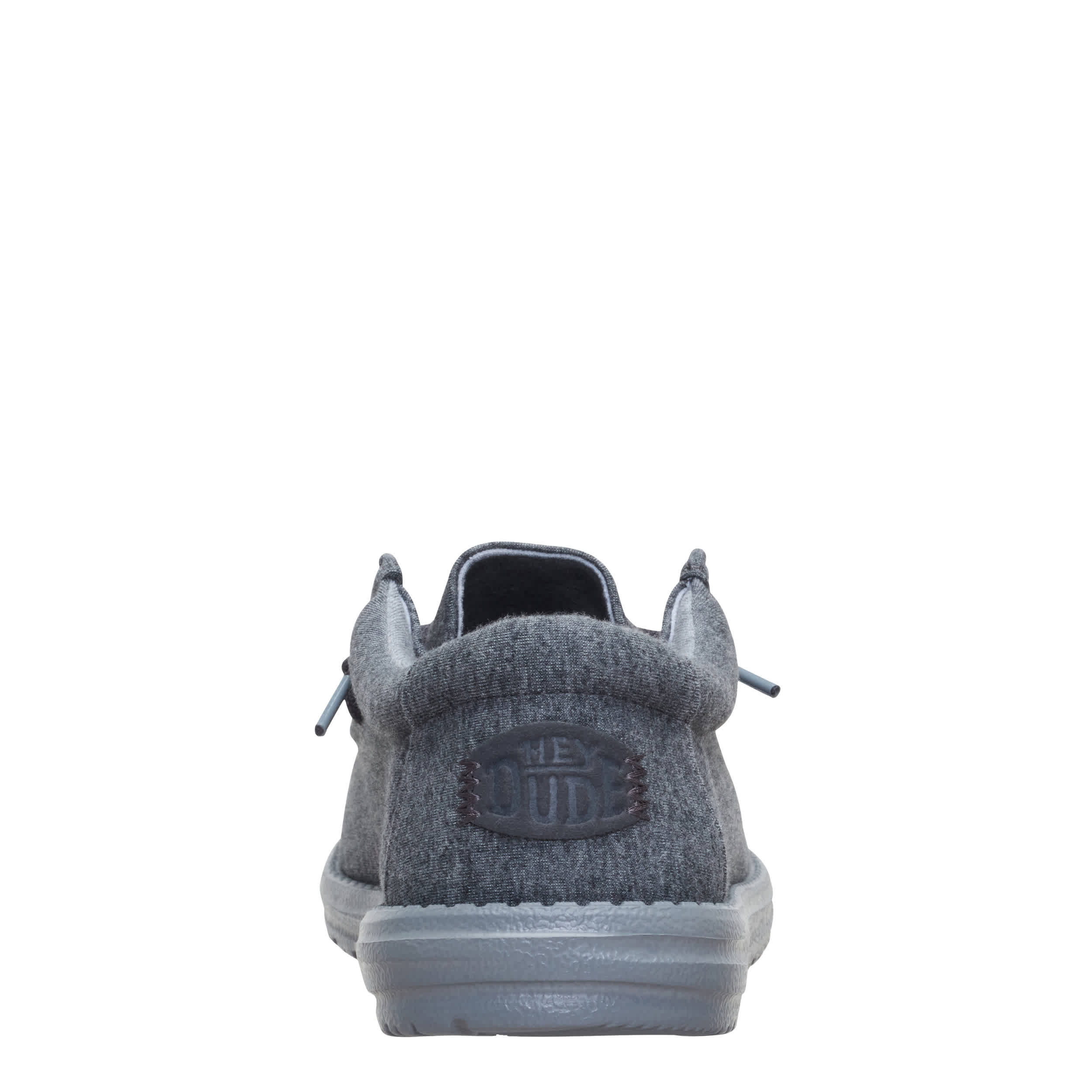 HEYDUDE-MENS WALLY STRETCH JERSEY SLIP ON SNEAKER-GREY & 