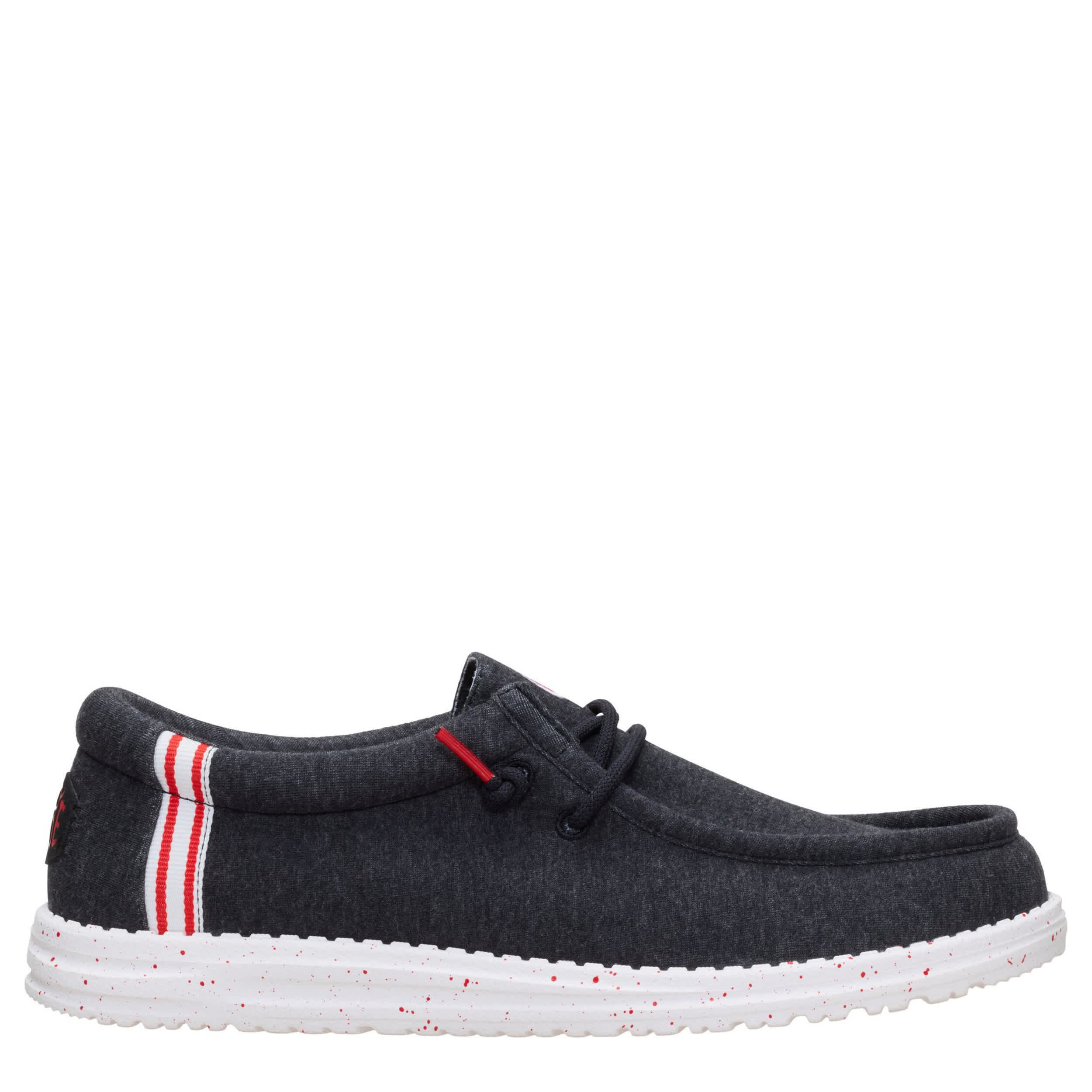 HEYDUDE-MENS WALLY SLIP ON SNEAKER-BLACK & 