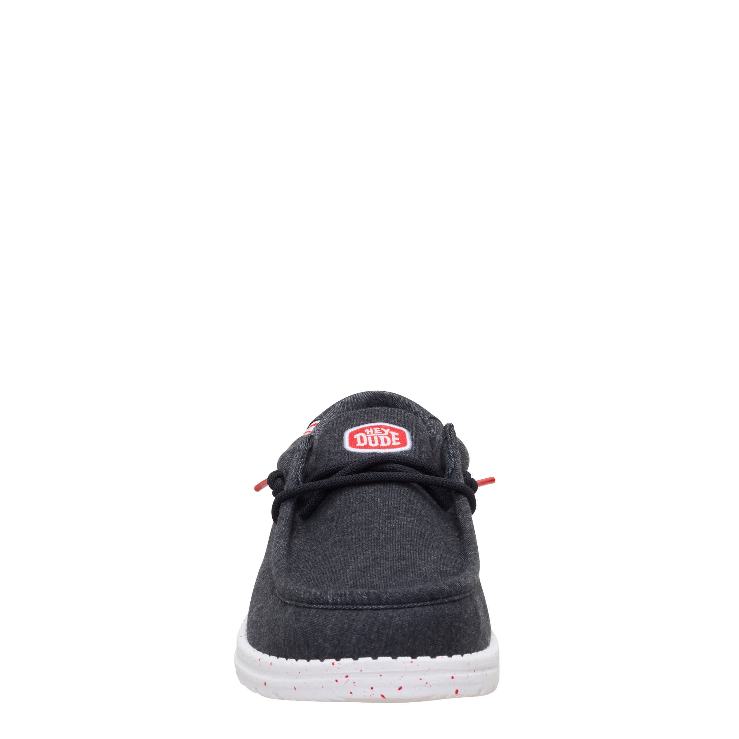 HEYDUDE-MENS WALLY SLIP ON SNEAKER-BLACK & 