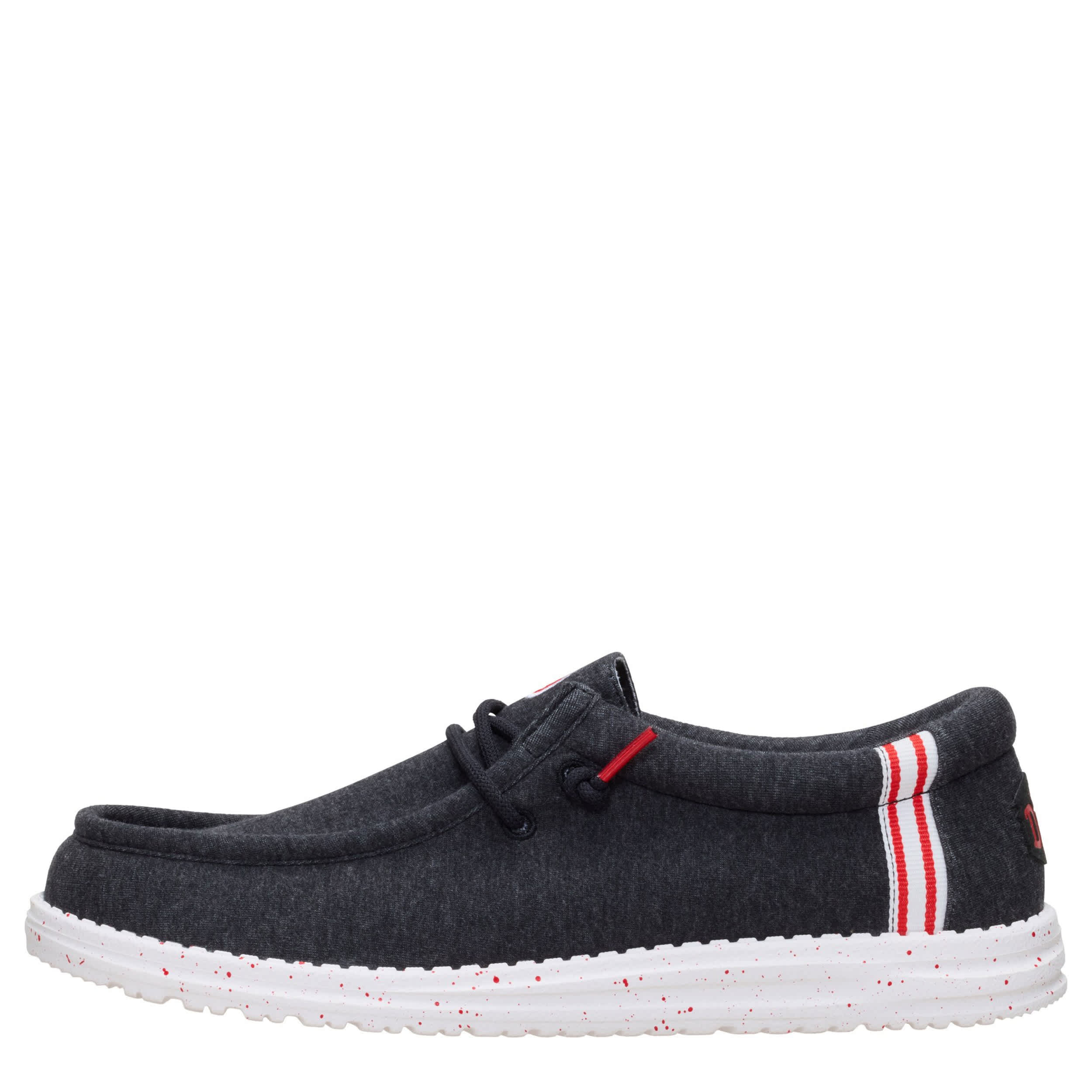 HEYDUDE-MENS WALLY SLIP ON SNEAKER-BLACK & 