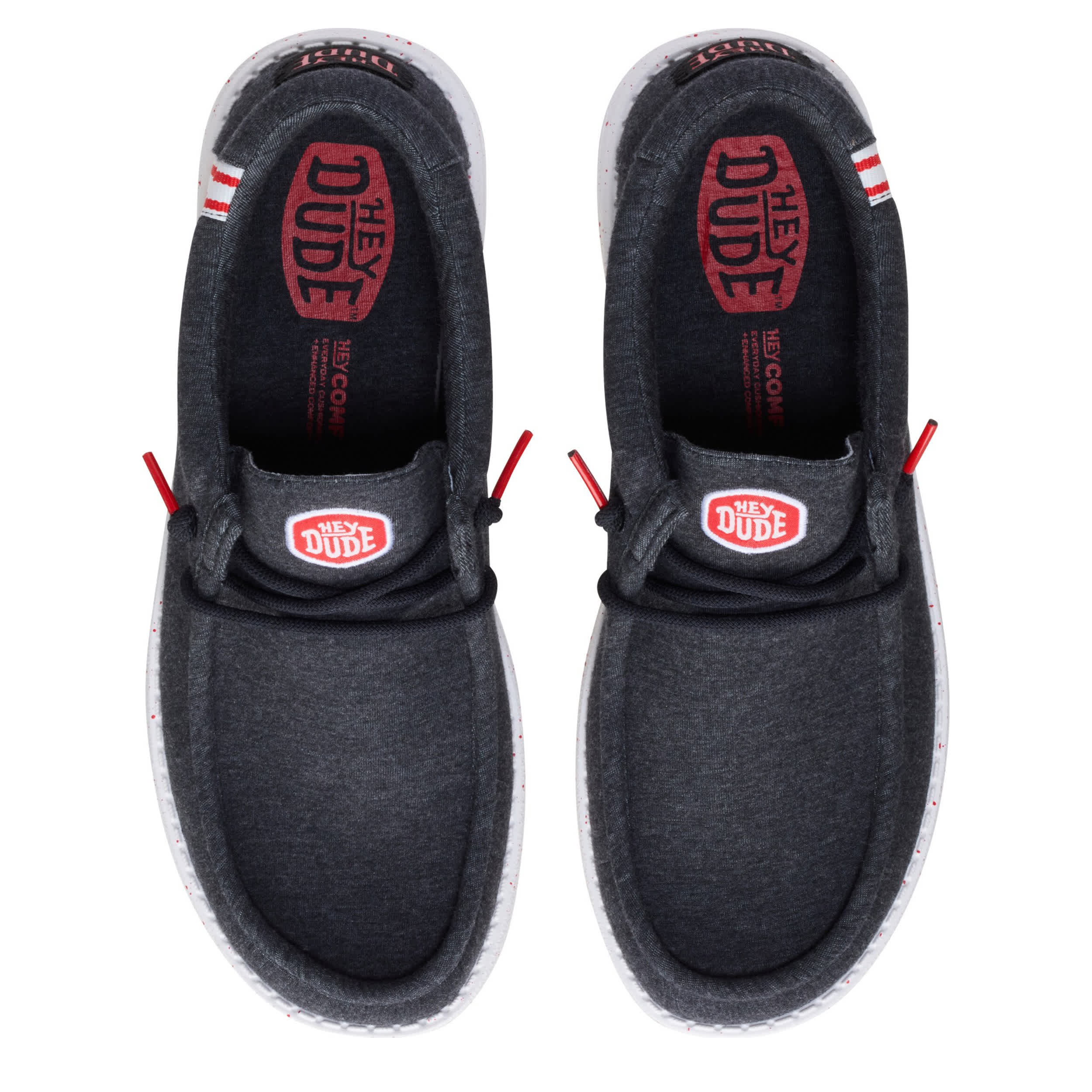 HEYDUDE-MENS WALLY SLIP ON SNEAKER-BLACK & 