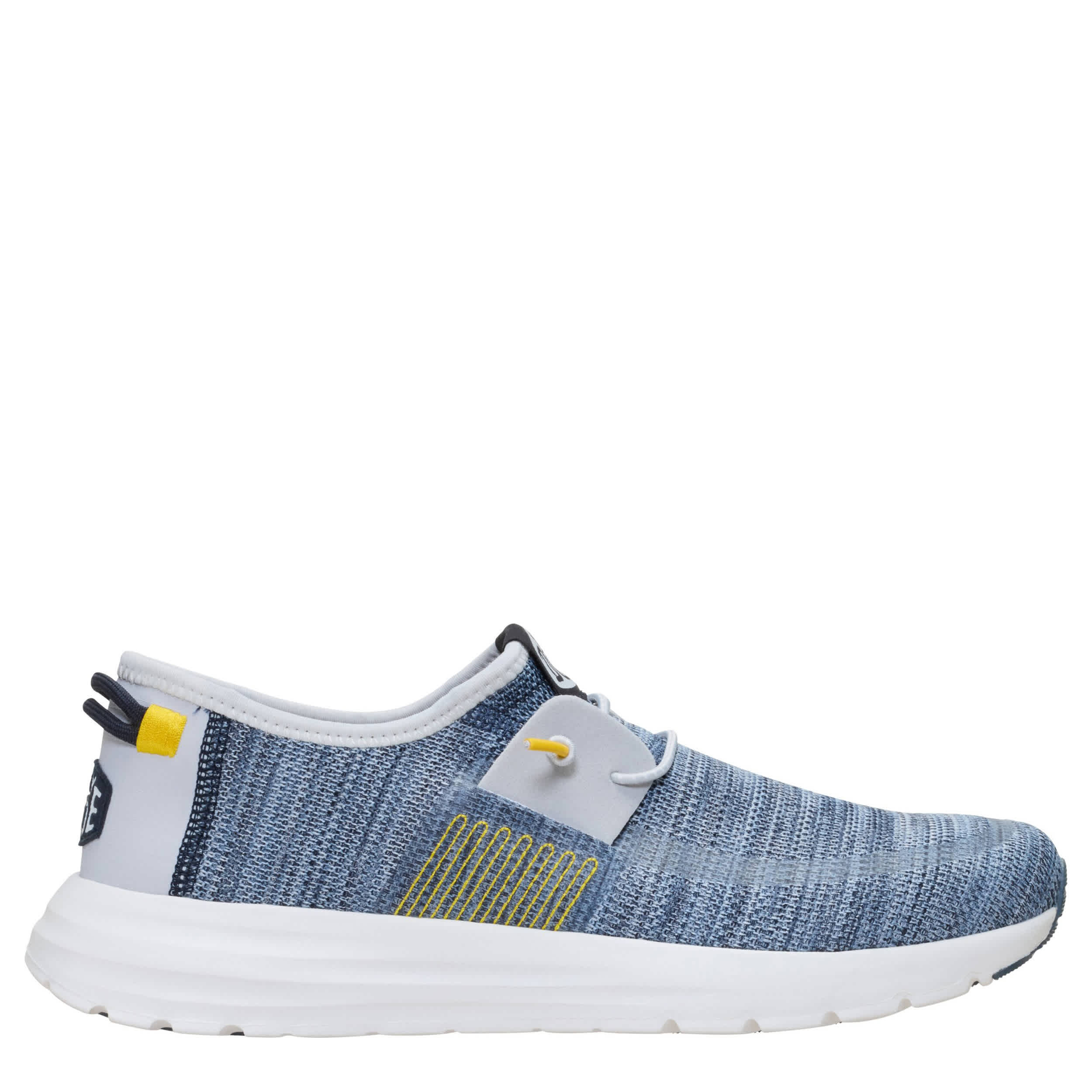 HEYDUDE-MENS SIROCCO STRETCH SOX SLIP ON SNEAKER-BLUE & 