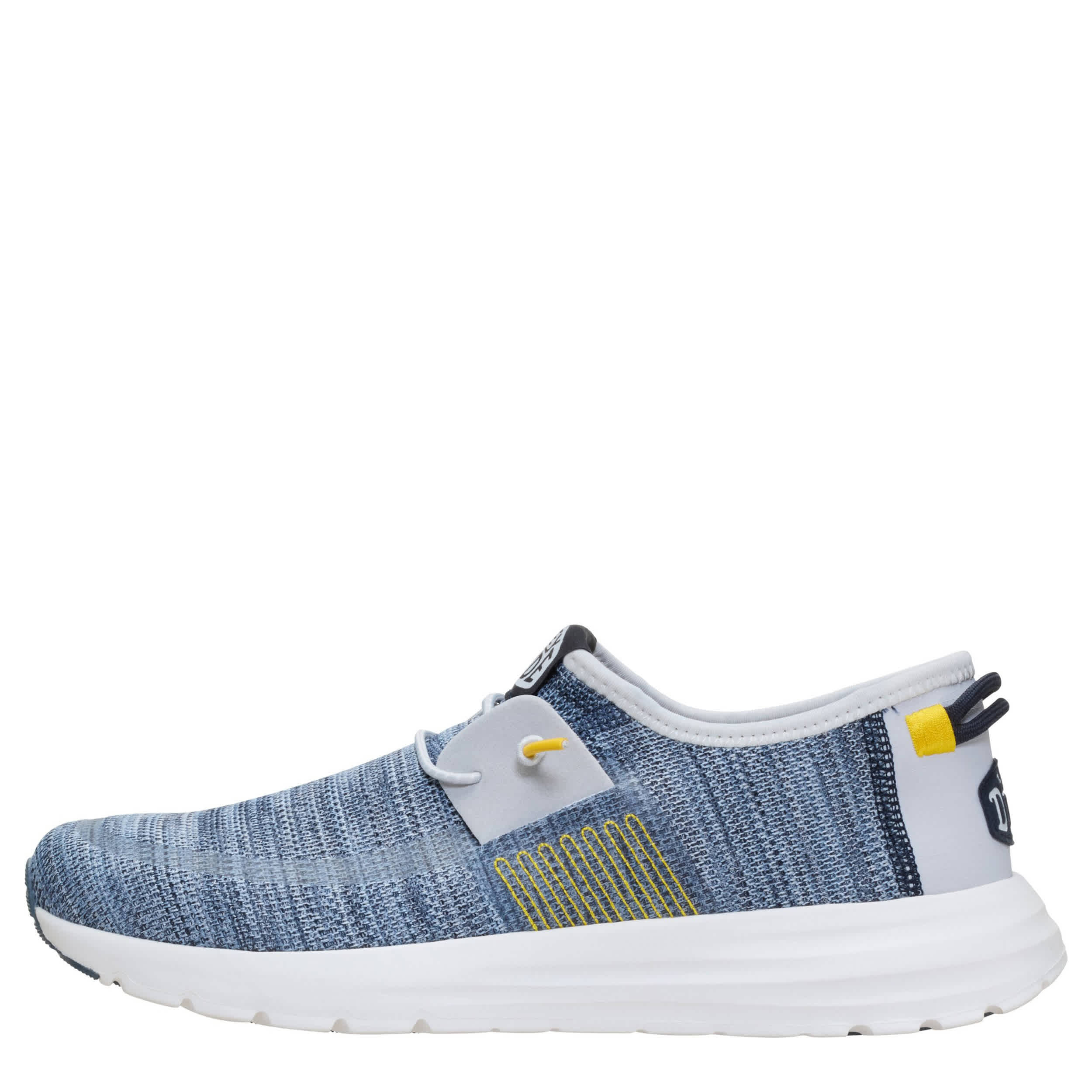 HEYDUDE-MENS SIROCCO STRETCH SOX SLIP ON SNEAKER-BLUE & 
