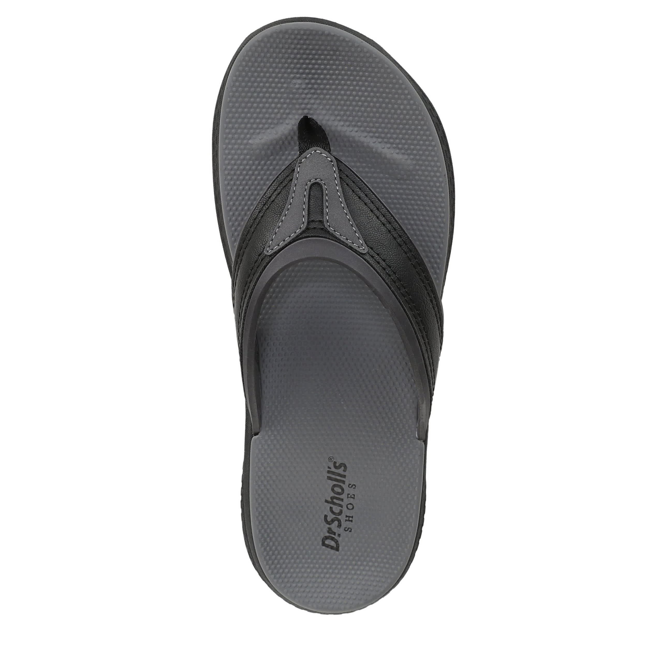 DR. SCHOLL'S-MENS DONNAR 2.0 FLIP FLOP SANDAL-BLACK & 