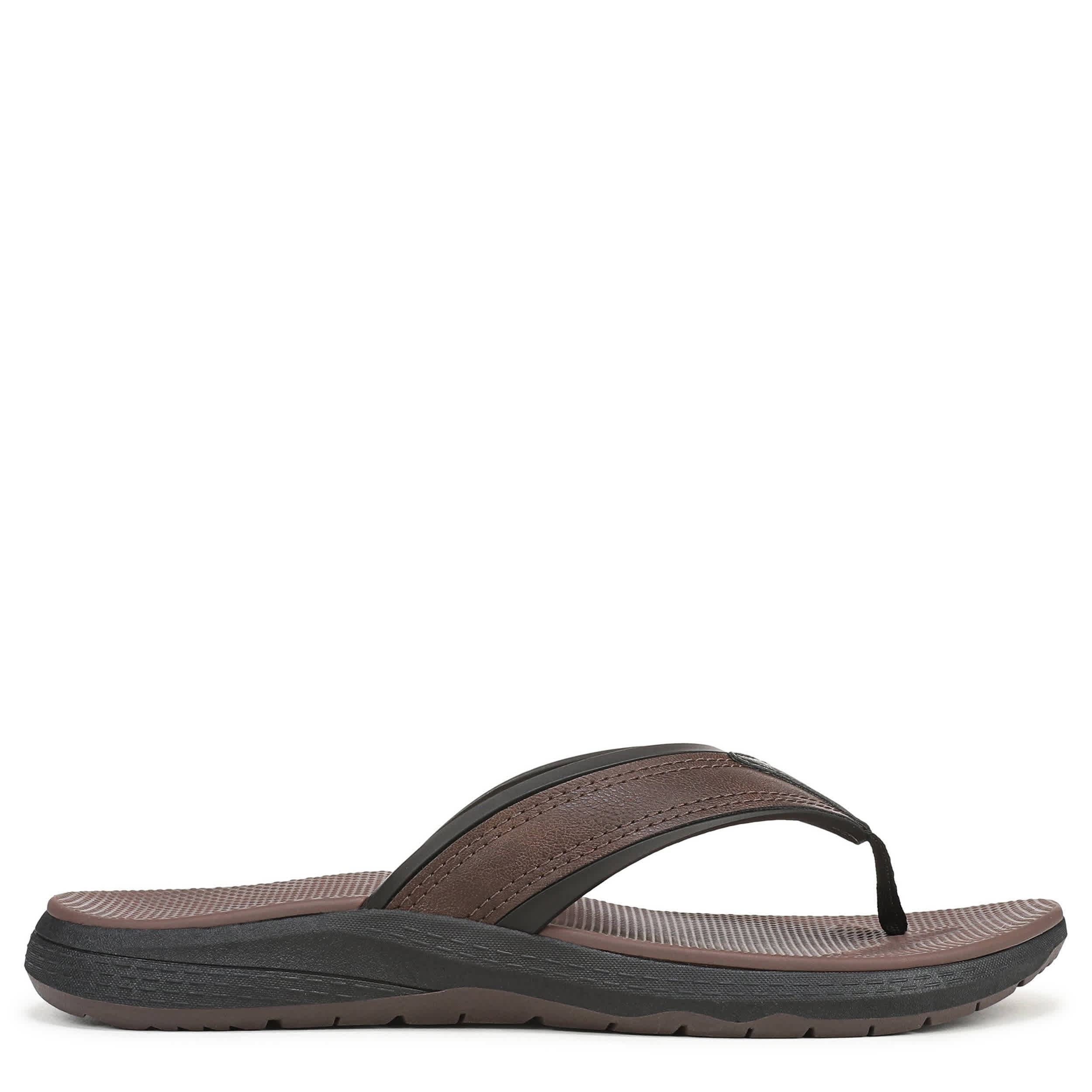 DR. SCHOLL'S-MENS DONNAR 2.0 FLIP FLOP SANDAL-BROWN & 