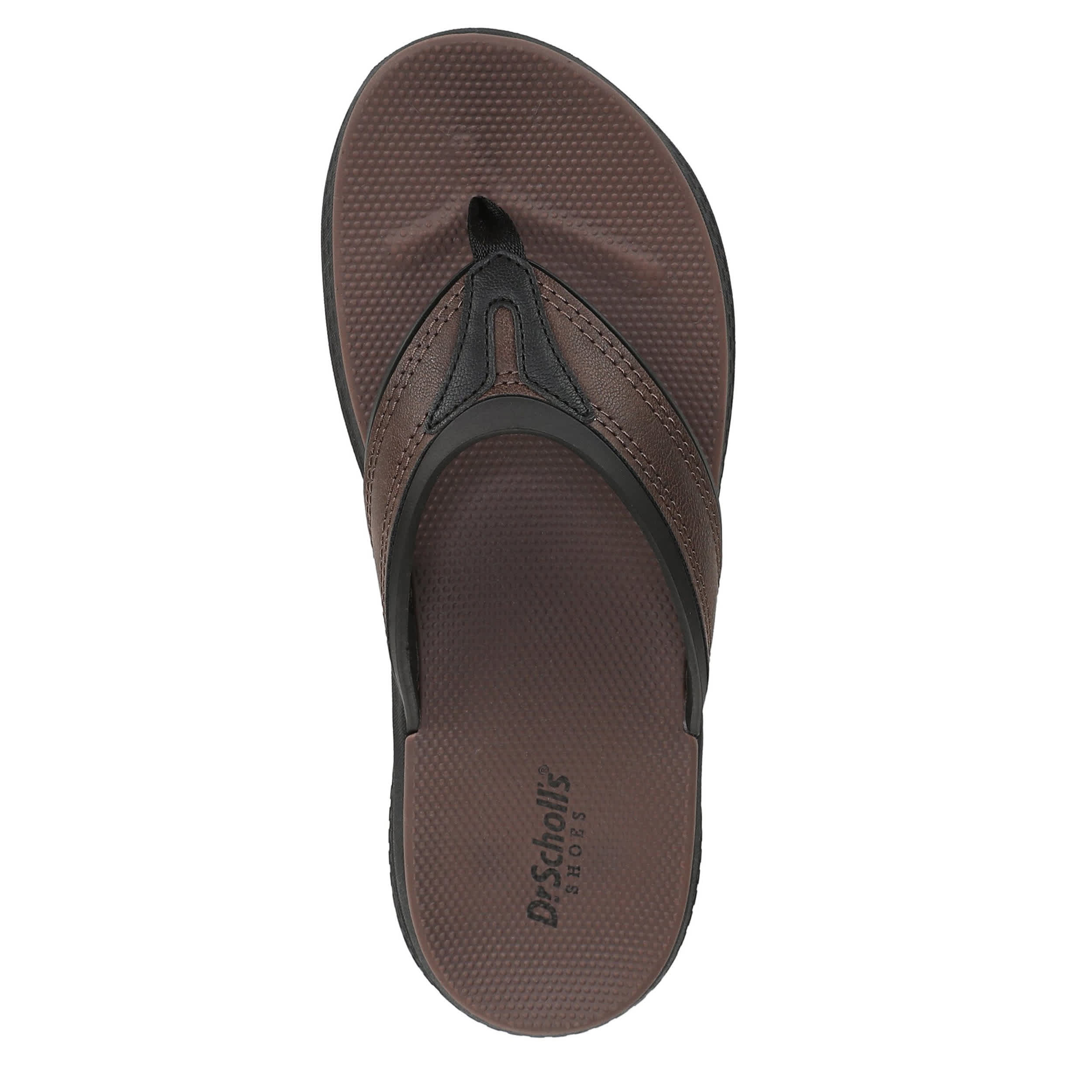 DR. SCHOLL'S-MENS DONNAR 2.0 FLIP FLOP SANDAL-BROWN & 
