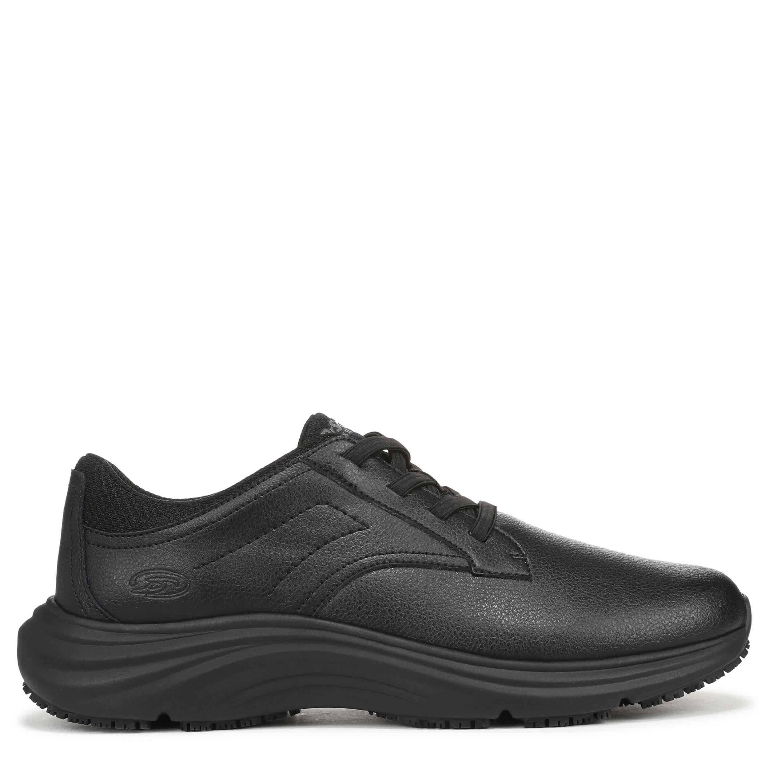 DR. SCHOLL'S-MENS LOCKED IN SLIP RESISTANT WORK SHOE-BLACK & 