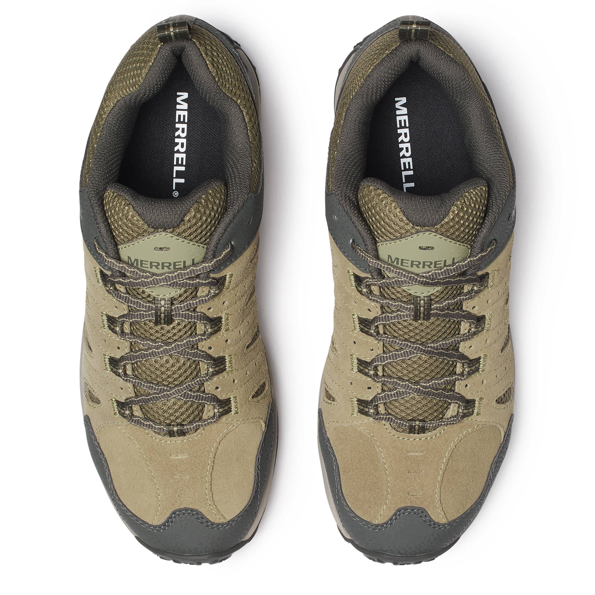 MERRELL-MENS CROSSLANDER 4 HIKING SHOE-OLIVE & DARK GREEN
