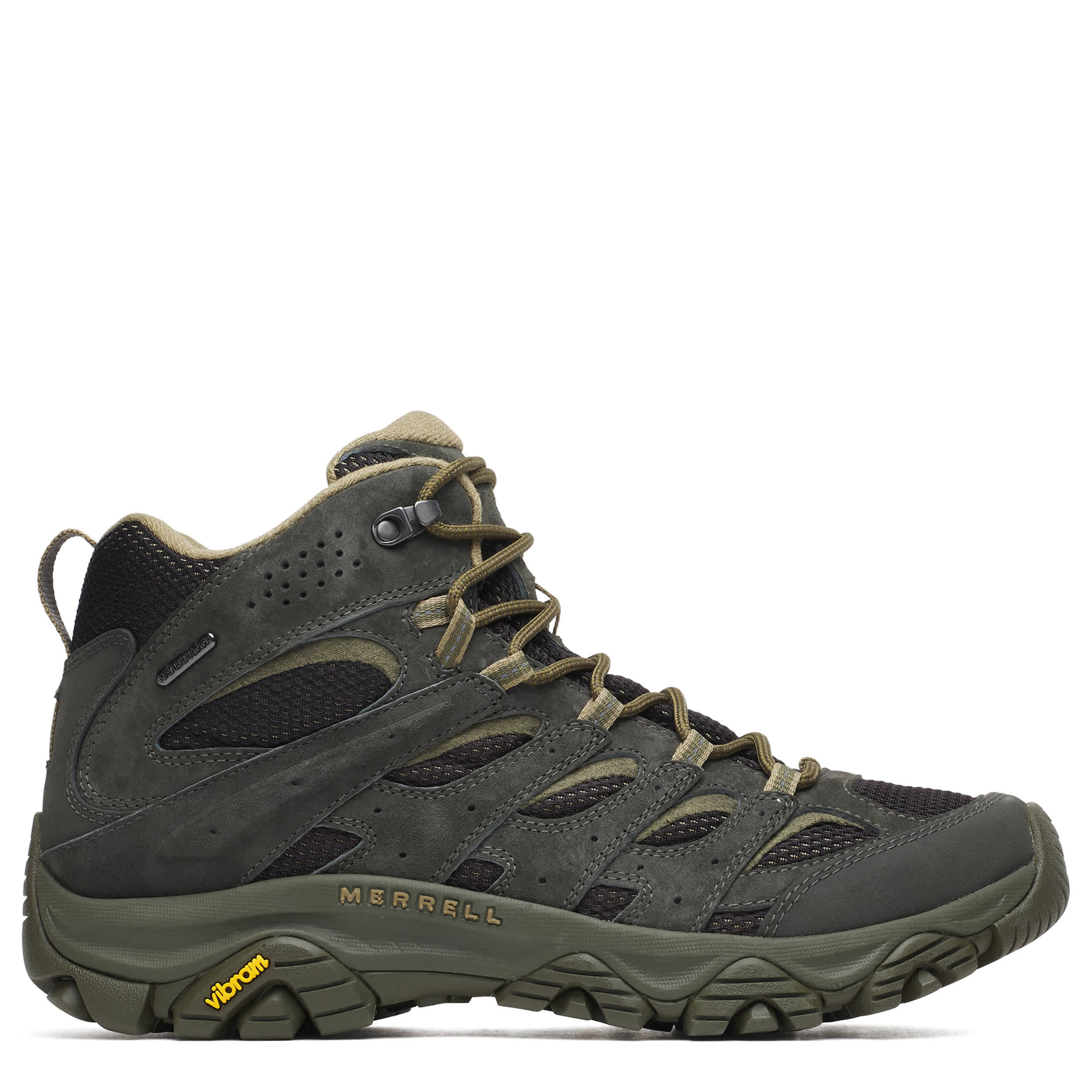 MERRELL-MENS MOAB 3 MID WP HIKING BOOT-BLACK & 