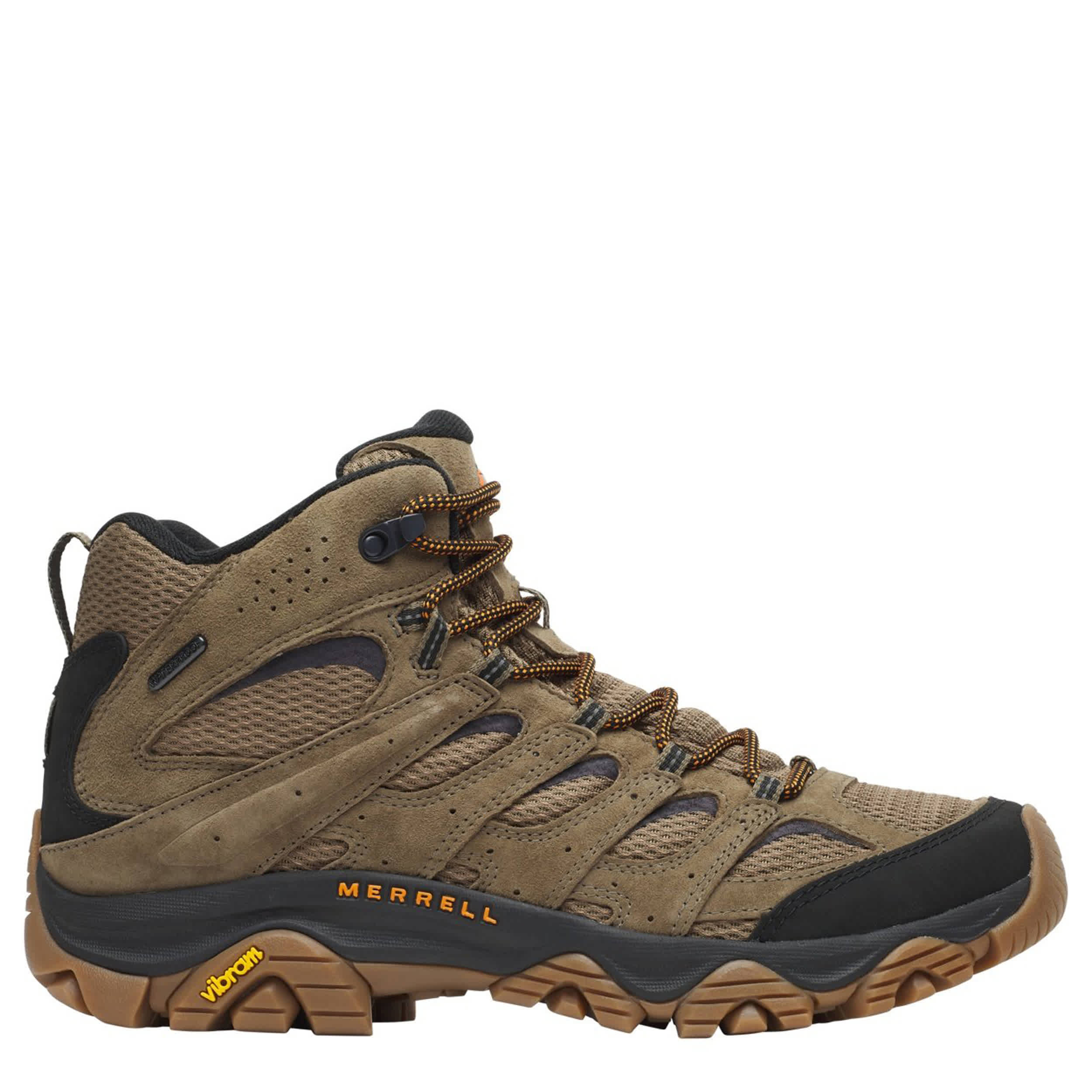 MERRELL-MENS MOAB 3 MID WP HIKING BOOT-DARK GREEN & RUST