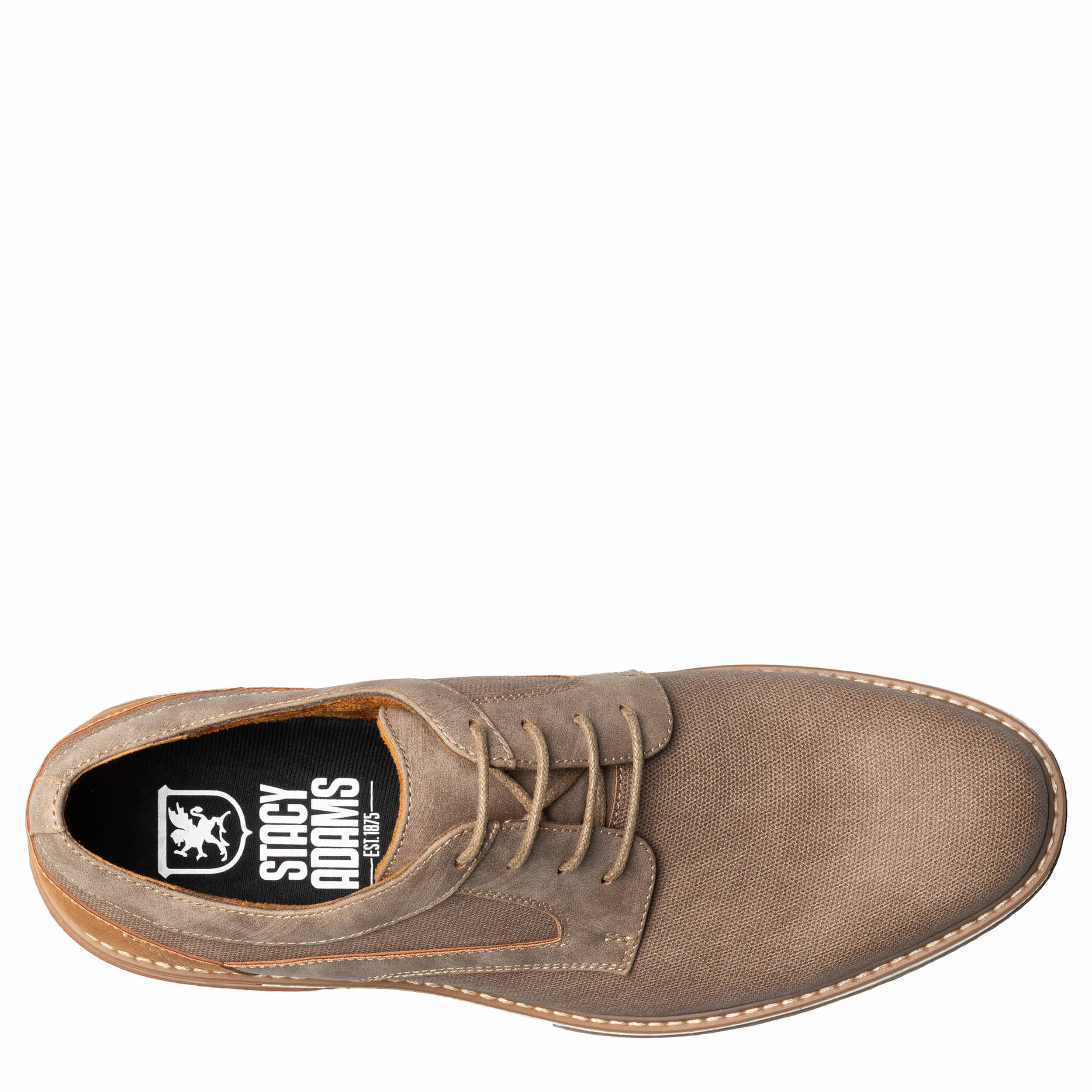 STACY ADAMS-MENS PHINEAS OXFORDS-TAUPE & 