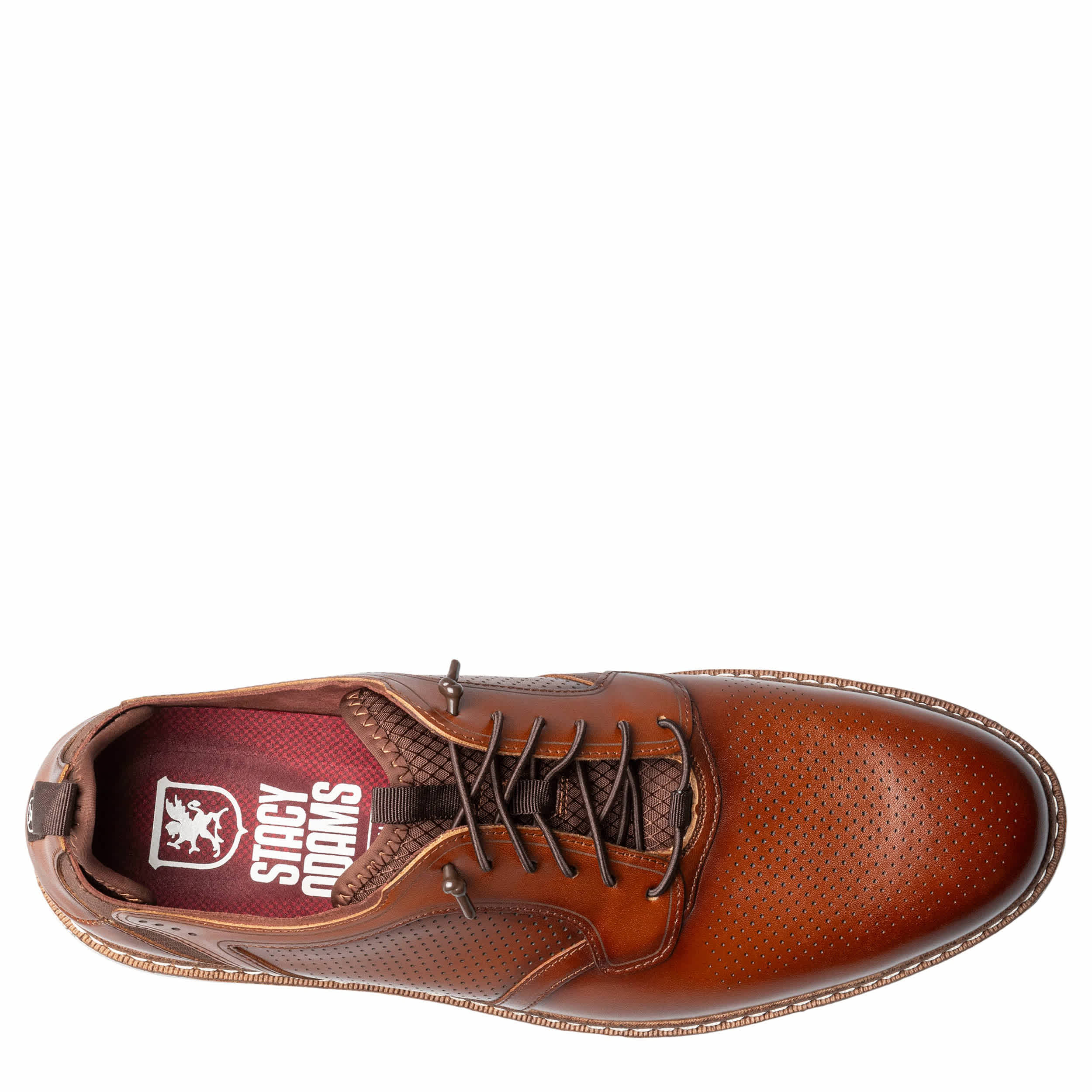 STACY ADAMS-MENS SYNC OXFORDS-COGNAC & 