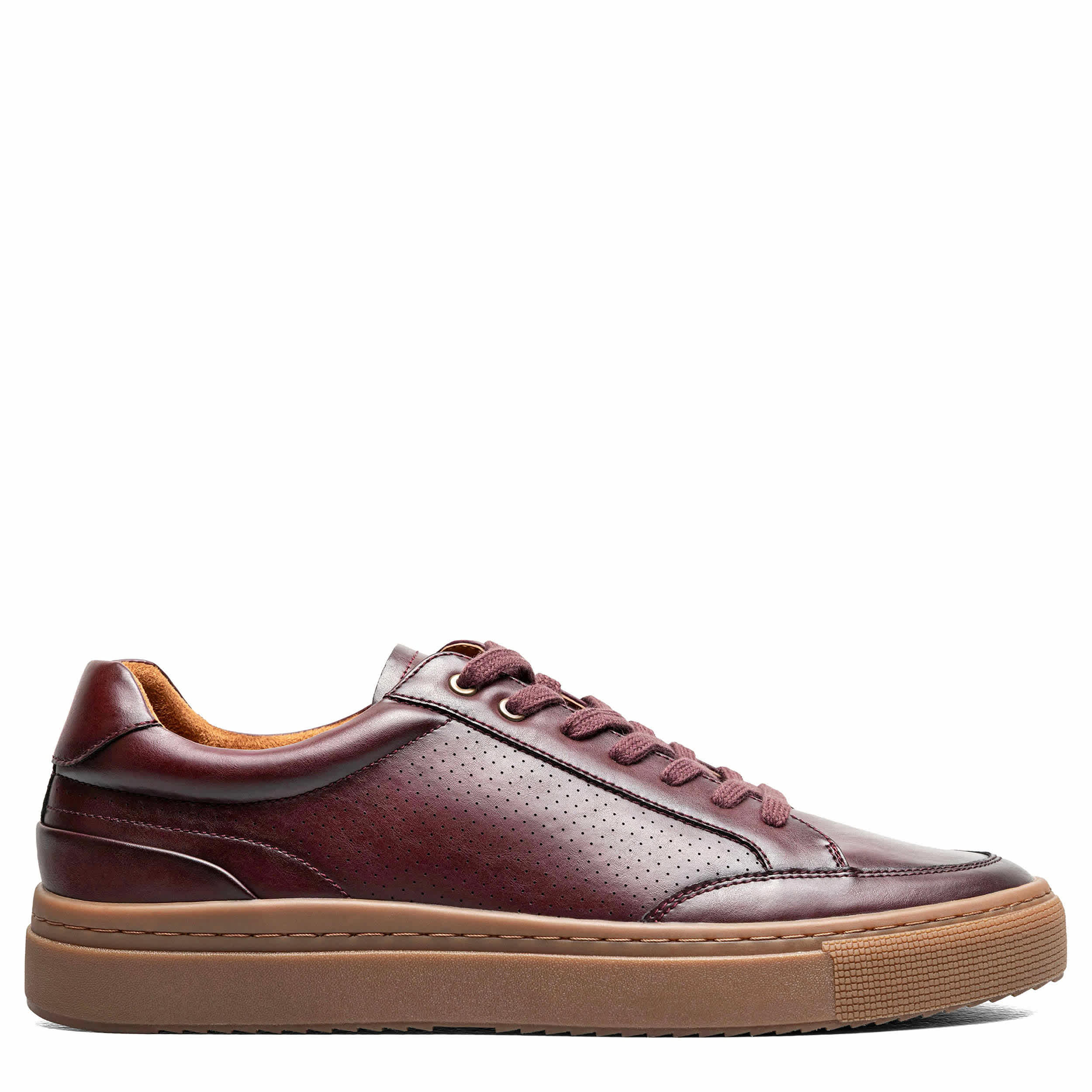 STACY ADAMS-MENS DORIAN FASHION SNEAKERS-BURGUNDY & 