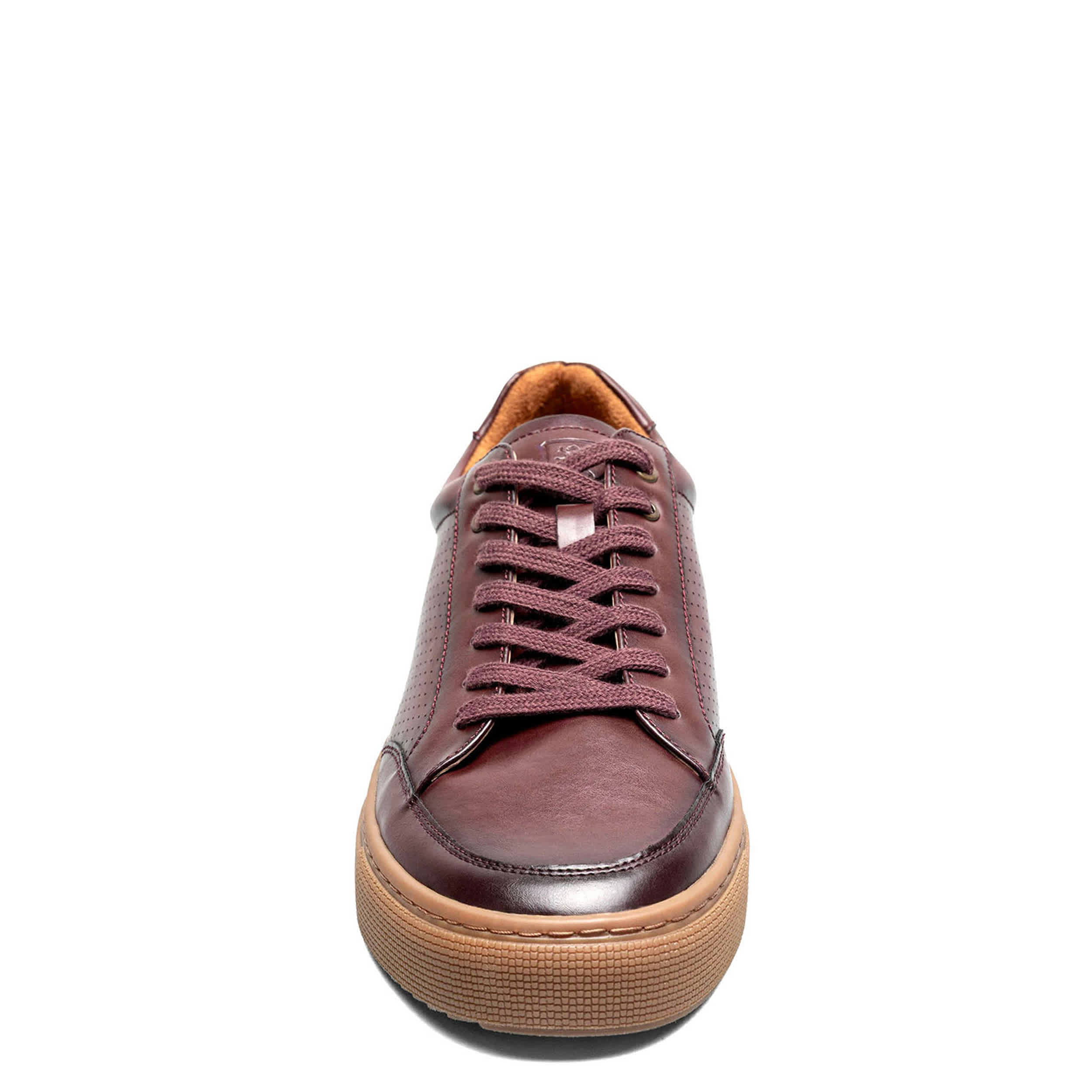 STACY ADAMS-MENS DORIAN FASHION SNEAKERS-BURGUNDY & 
