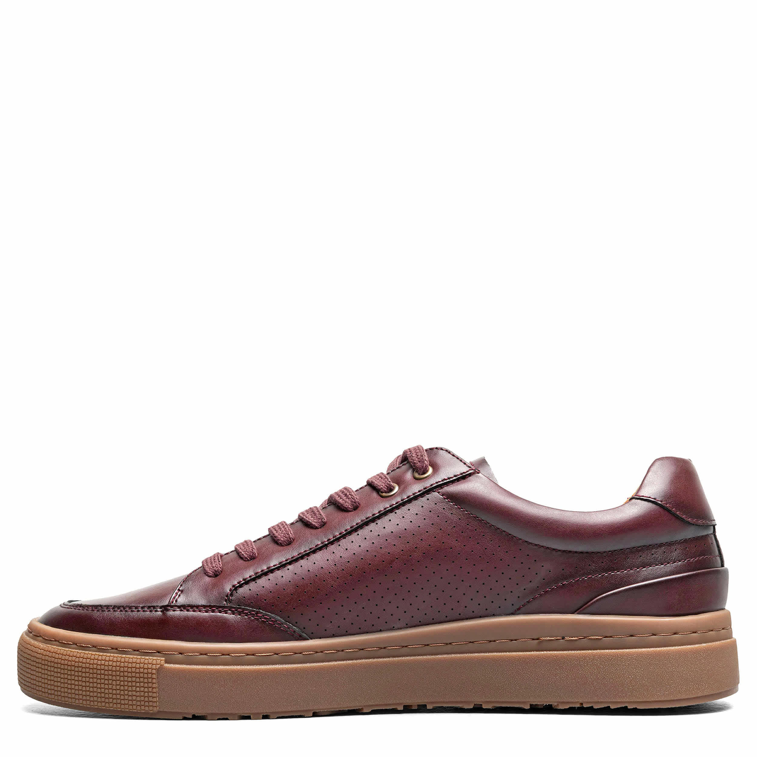 STACY ADAMS-MENS DORIAN FASHION SNEAKERS-BURGUNDY & 