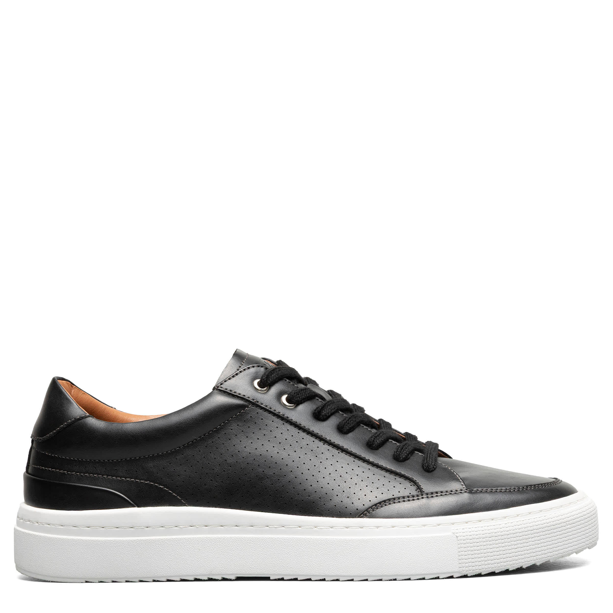 STACY ADAMS-MENS DORIAN FASHION SNEAKERS-BLACK & WHITE