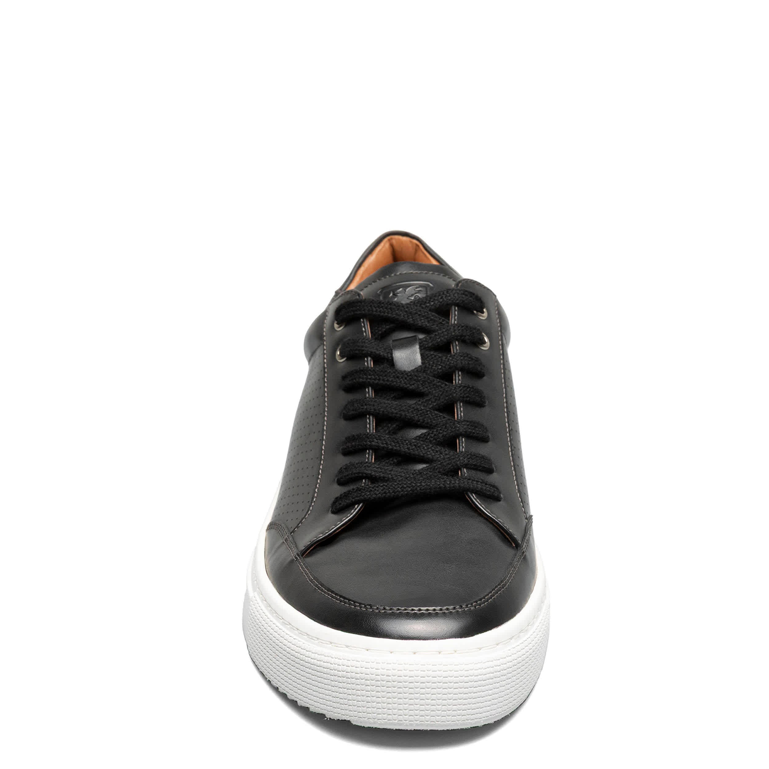 STACY ADAMS-MENS DORIAN FASHION SNEAKERS-BLACK & WHITE