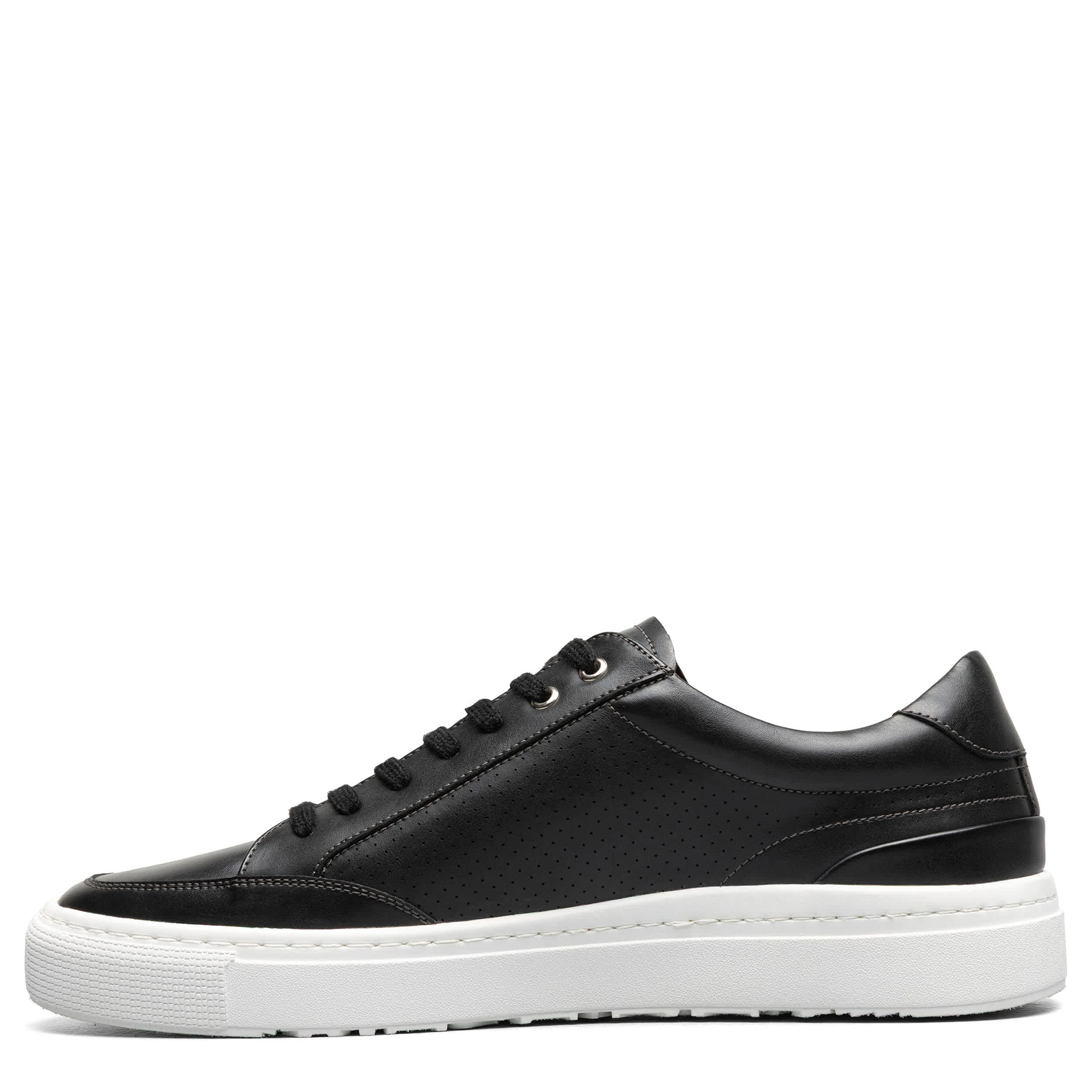 STACY ADAMS-MENS DORIAN FASHION SNEAKERS-BLACK & WHITE