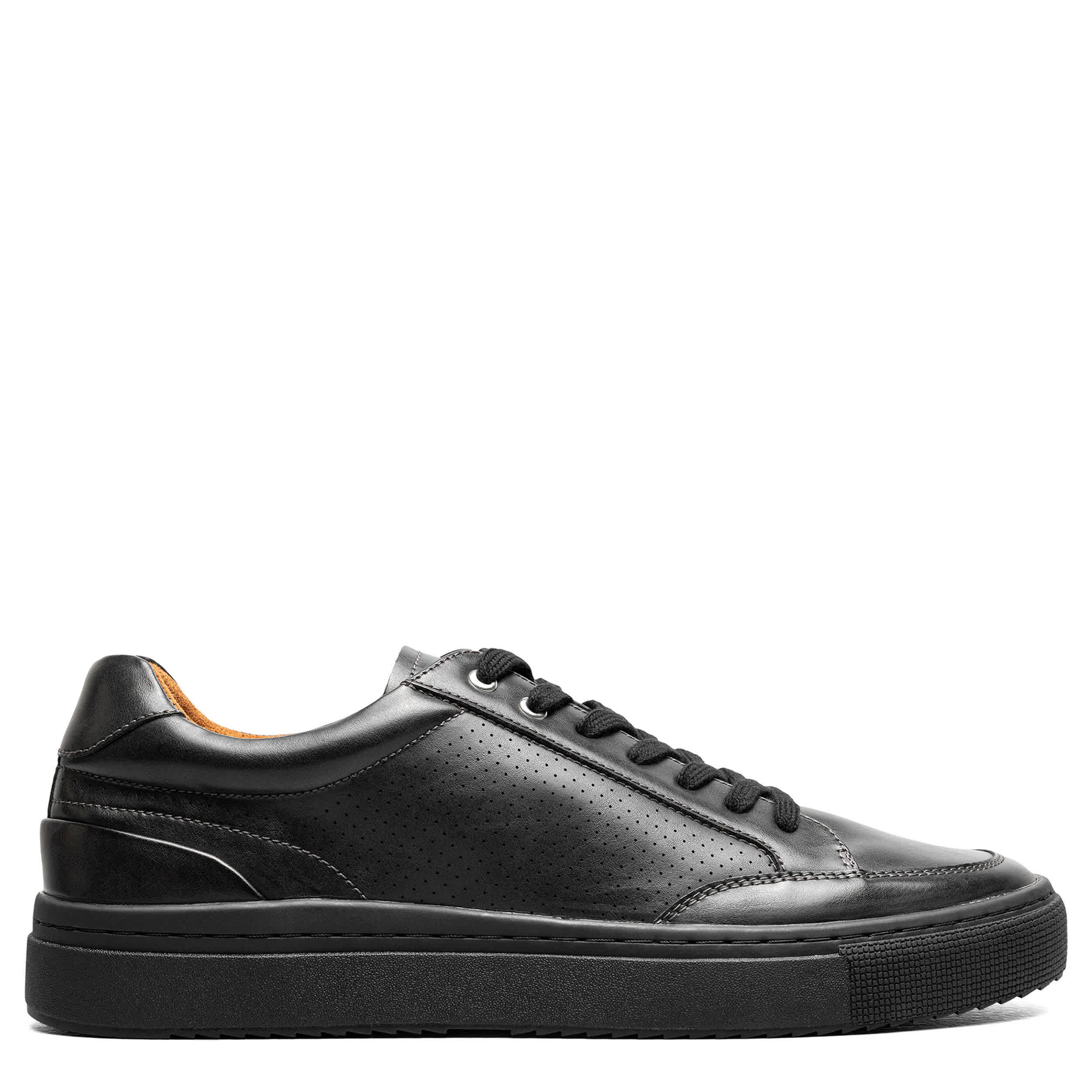 STACY ADAMS-MENS DORIAN FASHION SNEAKERS-BLACK & BLACK