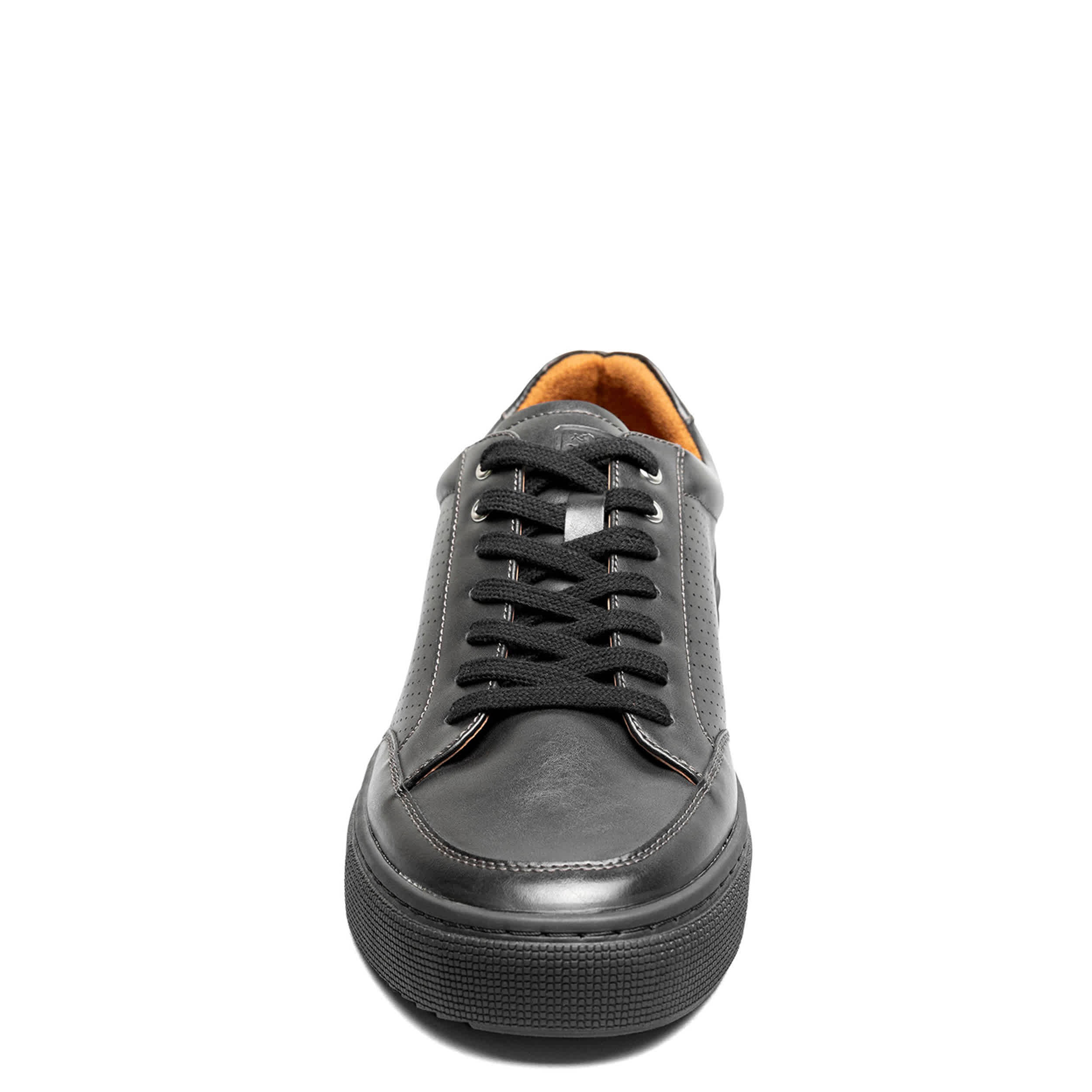 STACY ADAMS-MENS DORIAN FASHION SNEAKERS-BLACK & BLACK